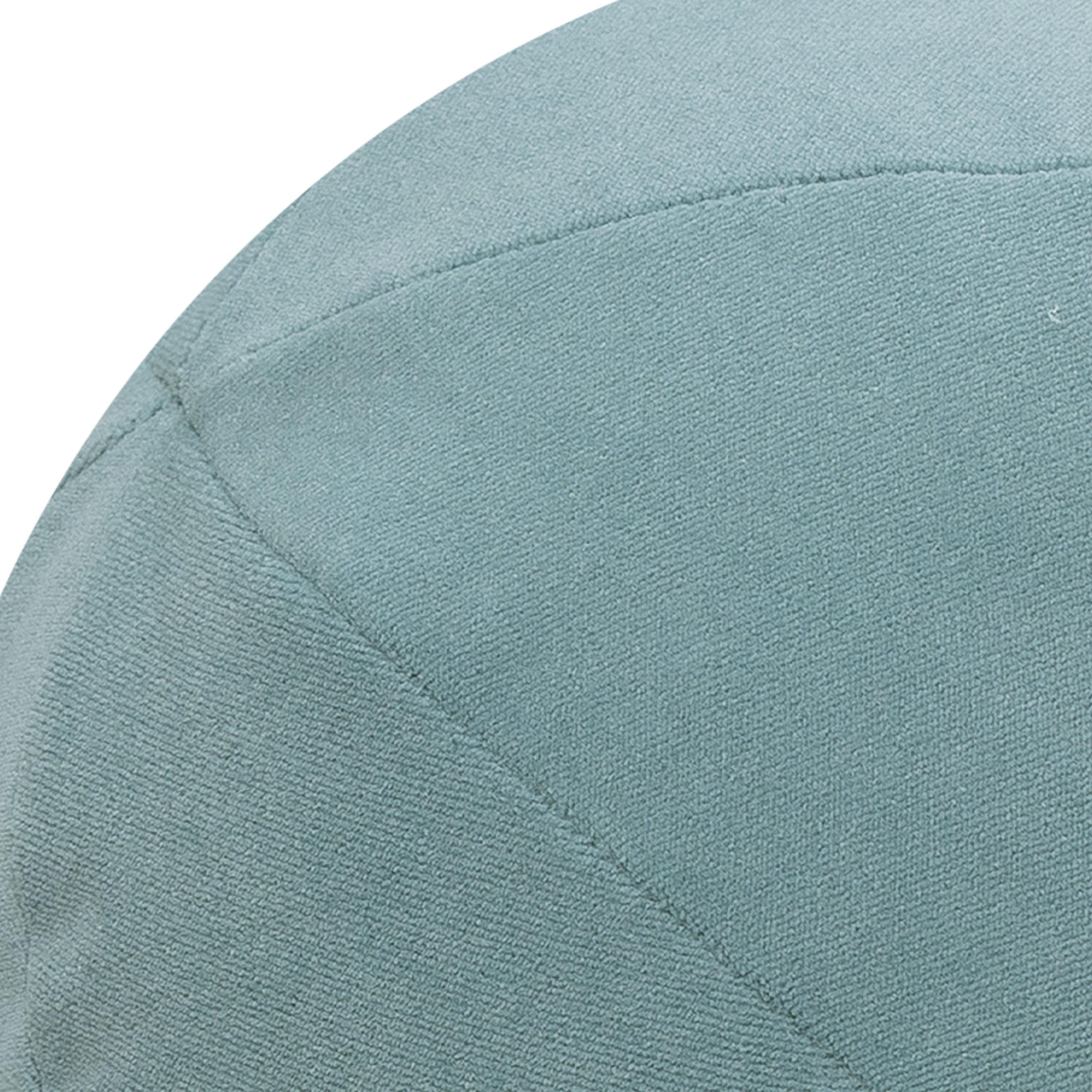 Detail image of Round tiffany blue outdoor ball pillow with velvet textured finish for stylish indoor and outdoor decor