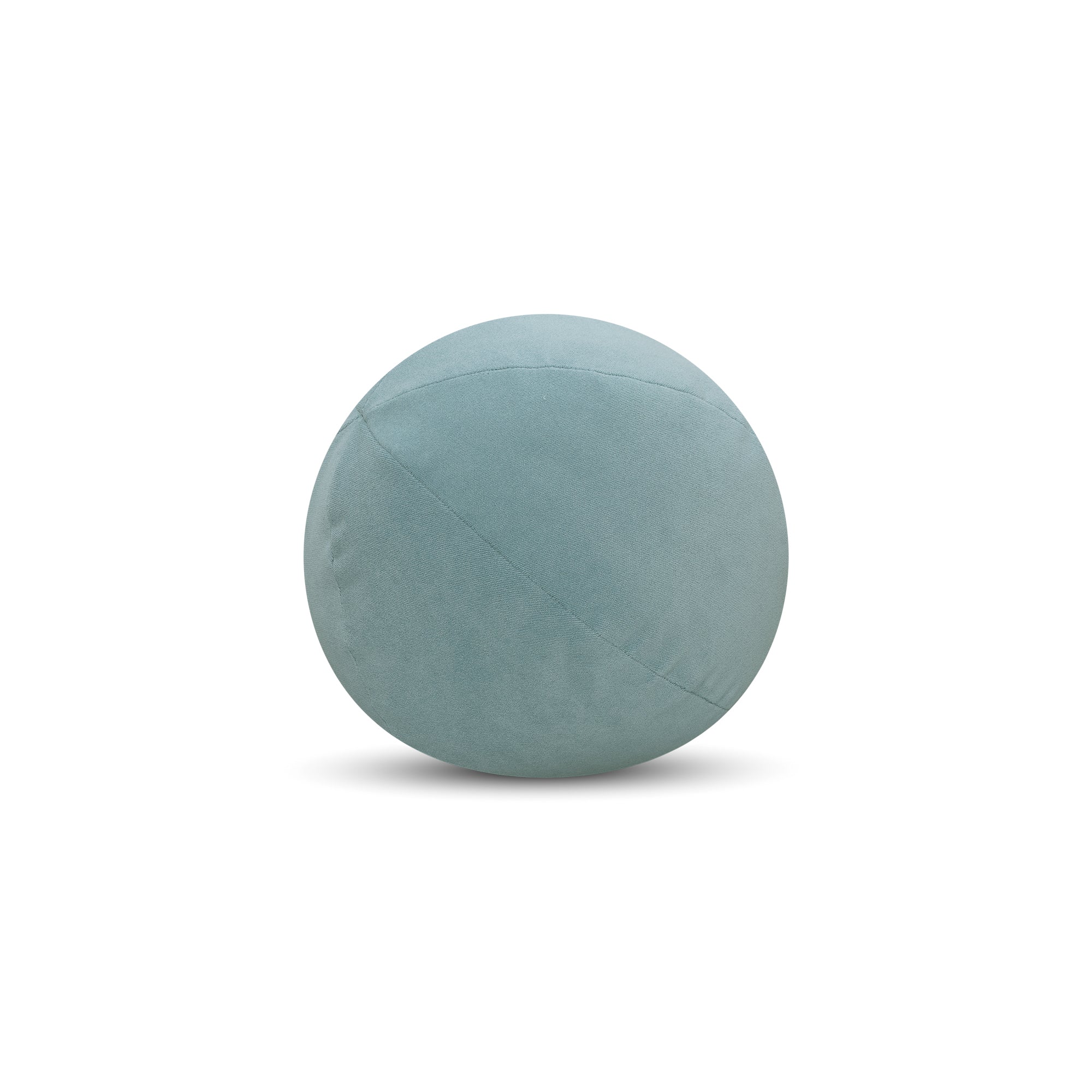 Round tiffany blue outdoor ball pillow with velvet textured finish for stylish indoor and outdoor decor