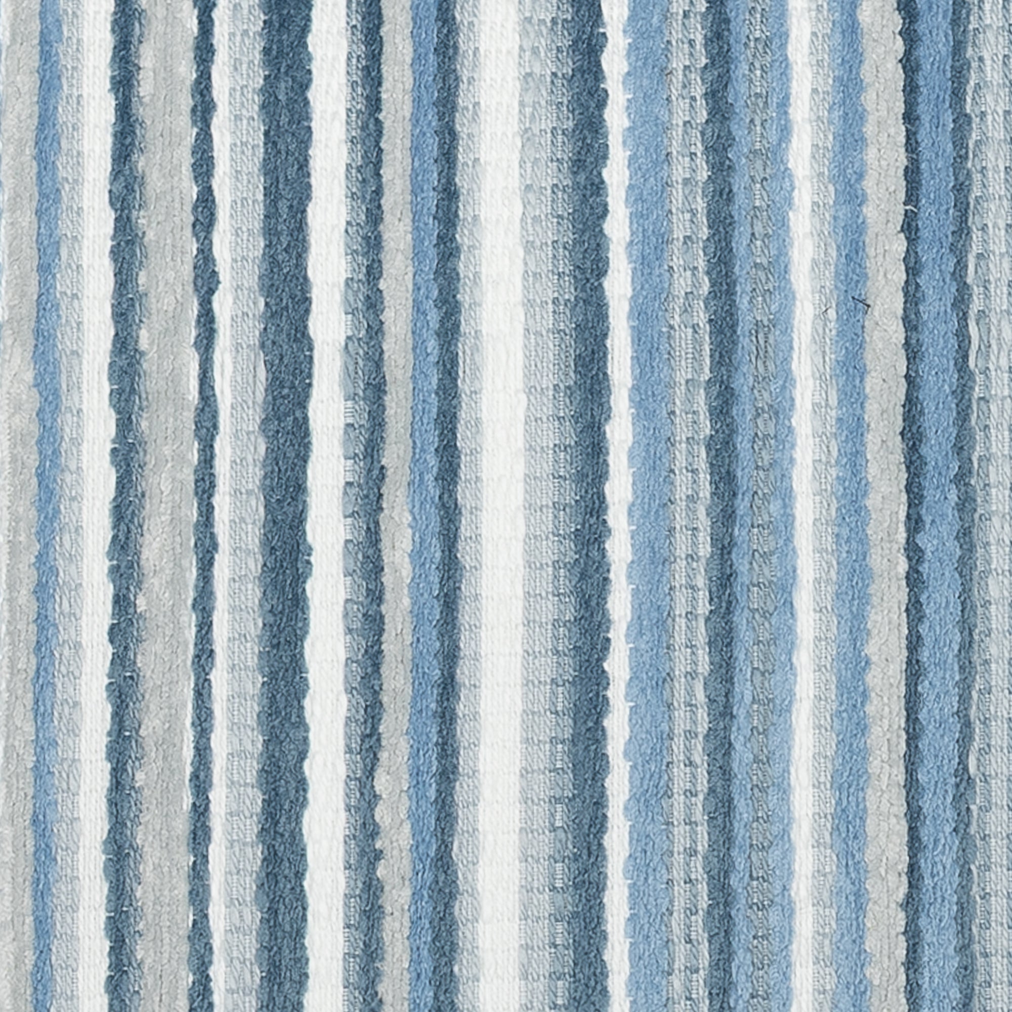Detail image of Blue striped velvet pillow square size for classic patio decor