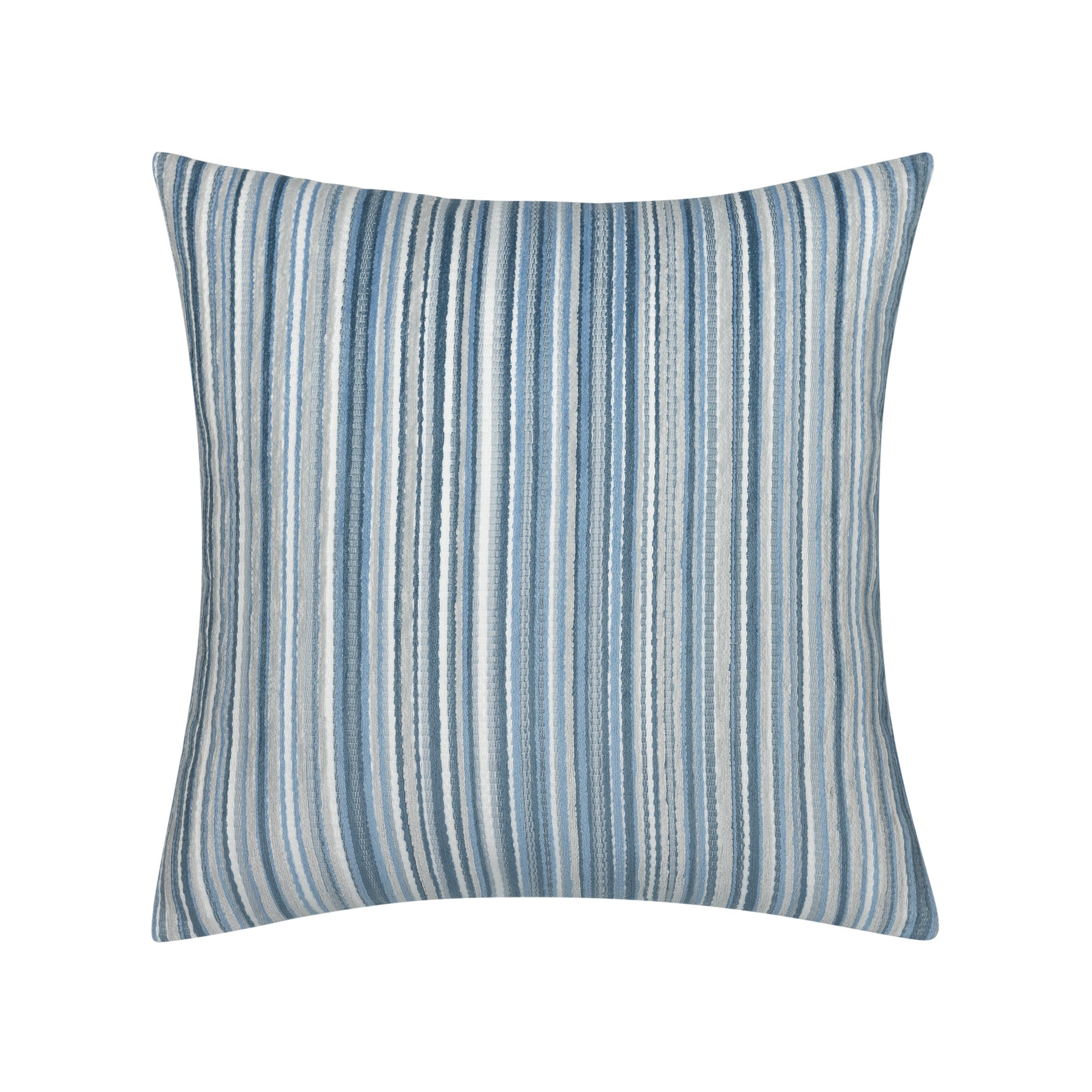 Blue striped velvet pillow square size for classic patio decor
