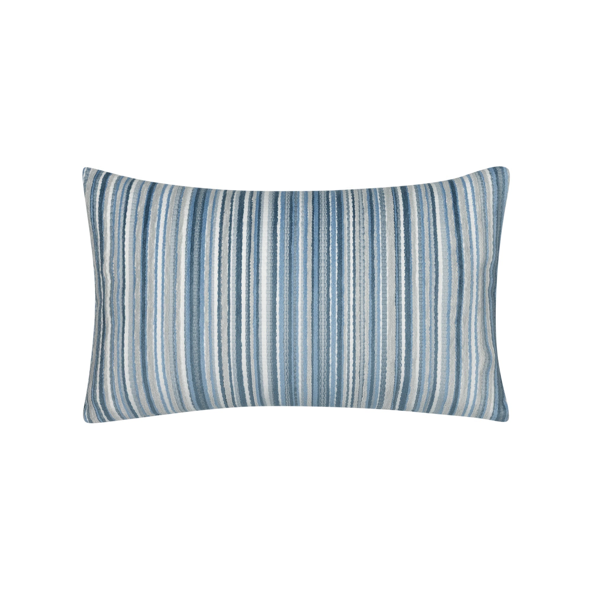 Blue striped velvet pillow lumbar size for transitional patio decor