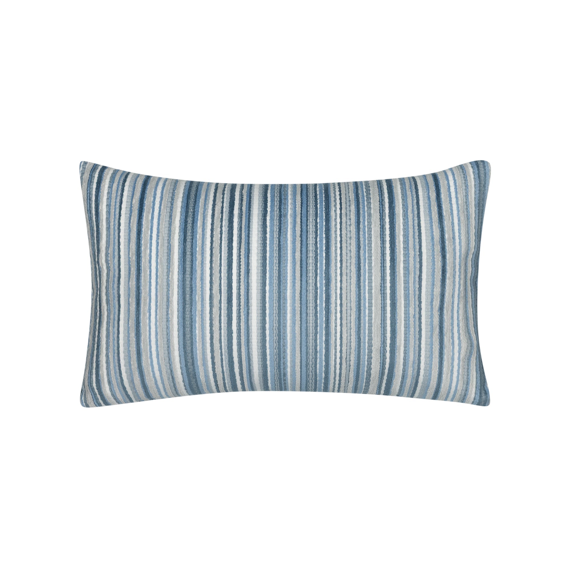 Blue striped velvet pillow lumbar size for transitional patio decor