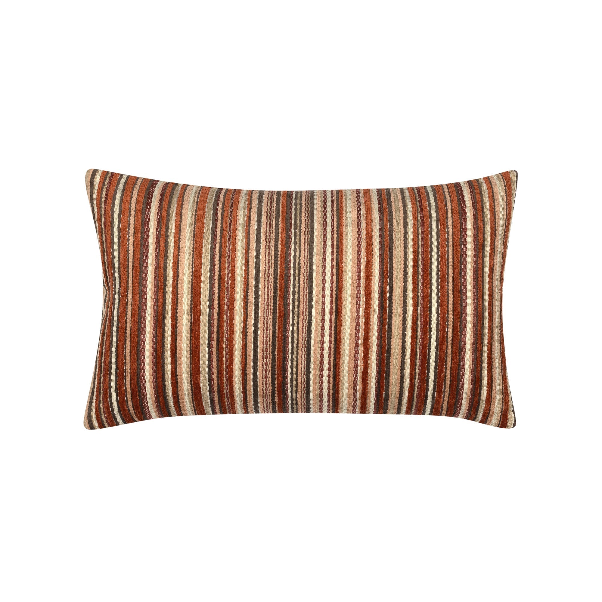 Orange striped velvet pillow lumbar size for bold indoor and outdoor decor
