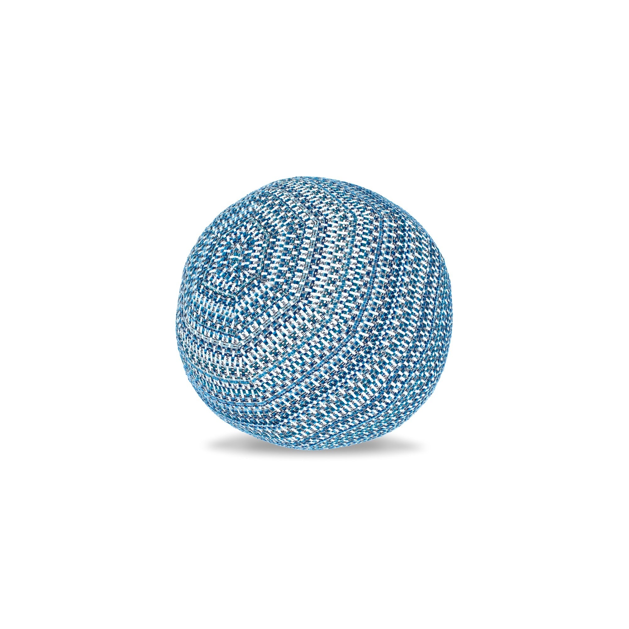 Round blue outdoor pillow with textured finish for stylish patio decor