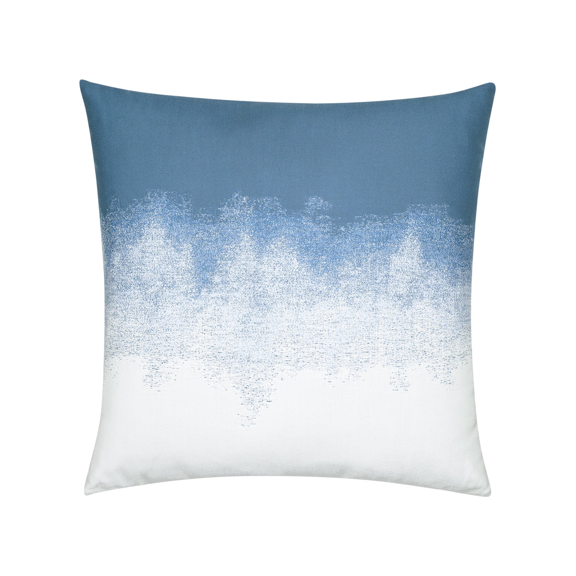 Blue gray ombre outdoor pillow with gradient design for coastal-inspired decor
