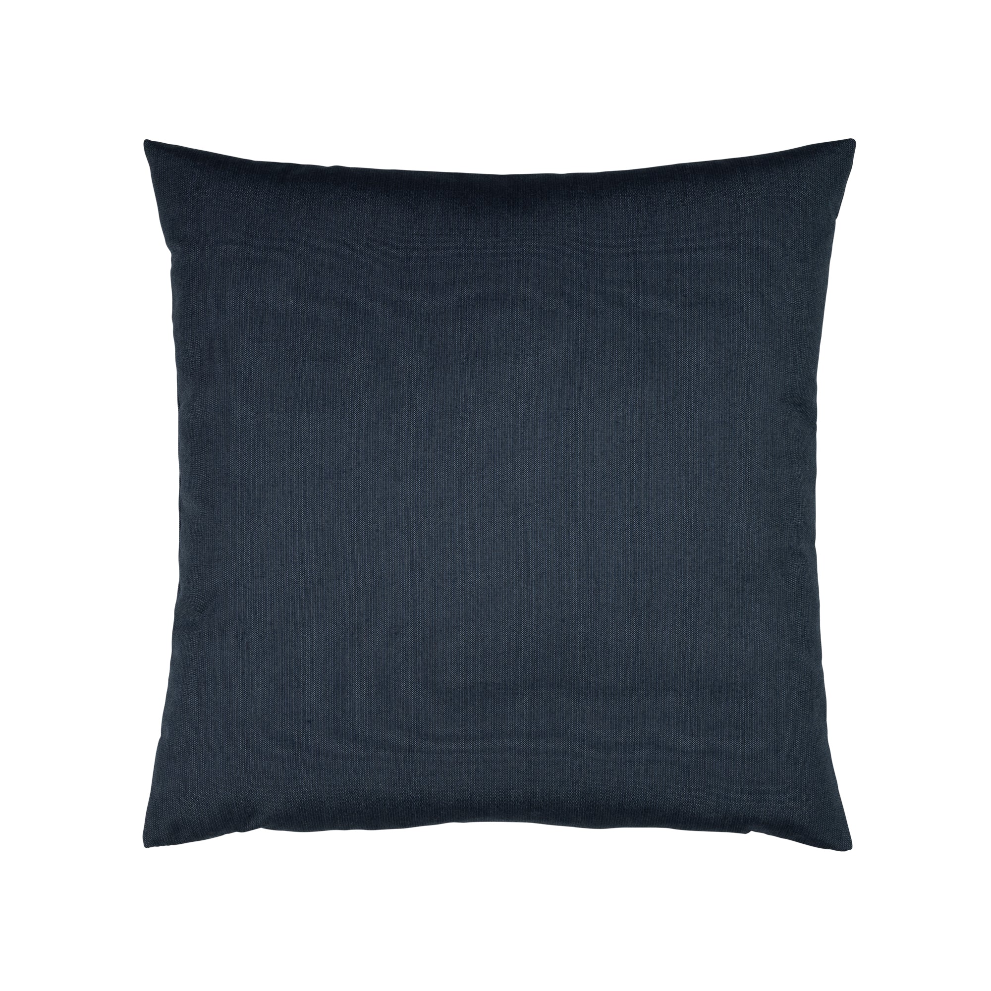 Back image of Navy outdoor pillow with white and gray center banding in square size for timeless indoor and outdoor decor