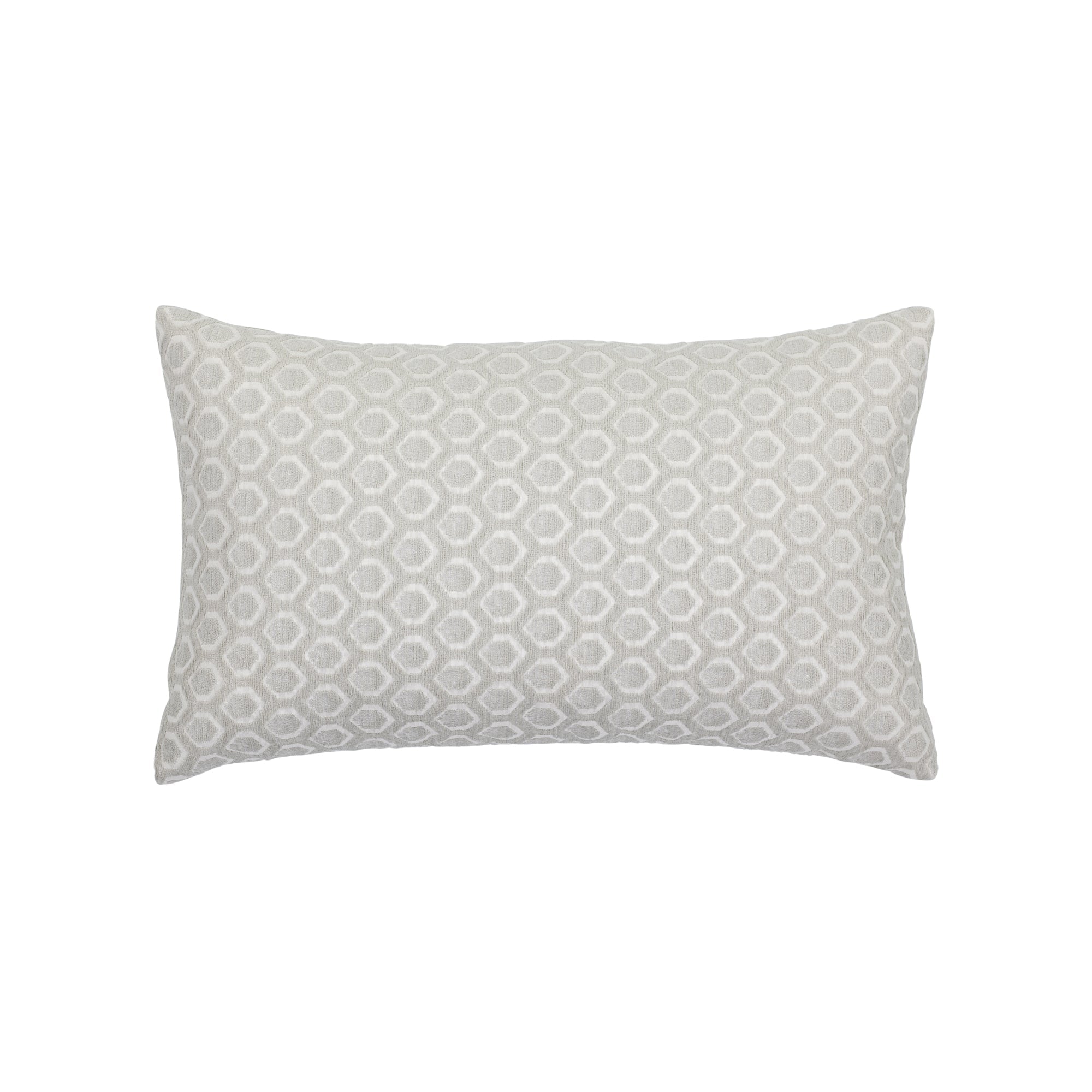Taupe outdoor pillow with solid texture lumbar size for bold patio decor by Elaine Smith