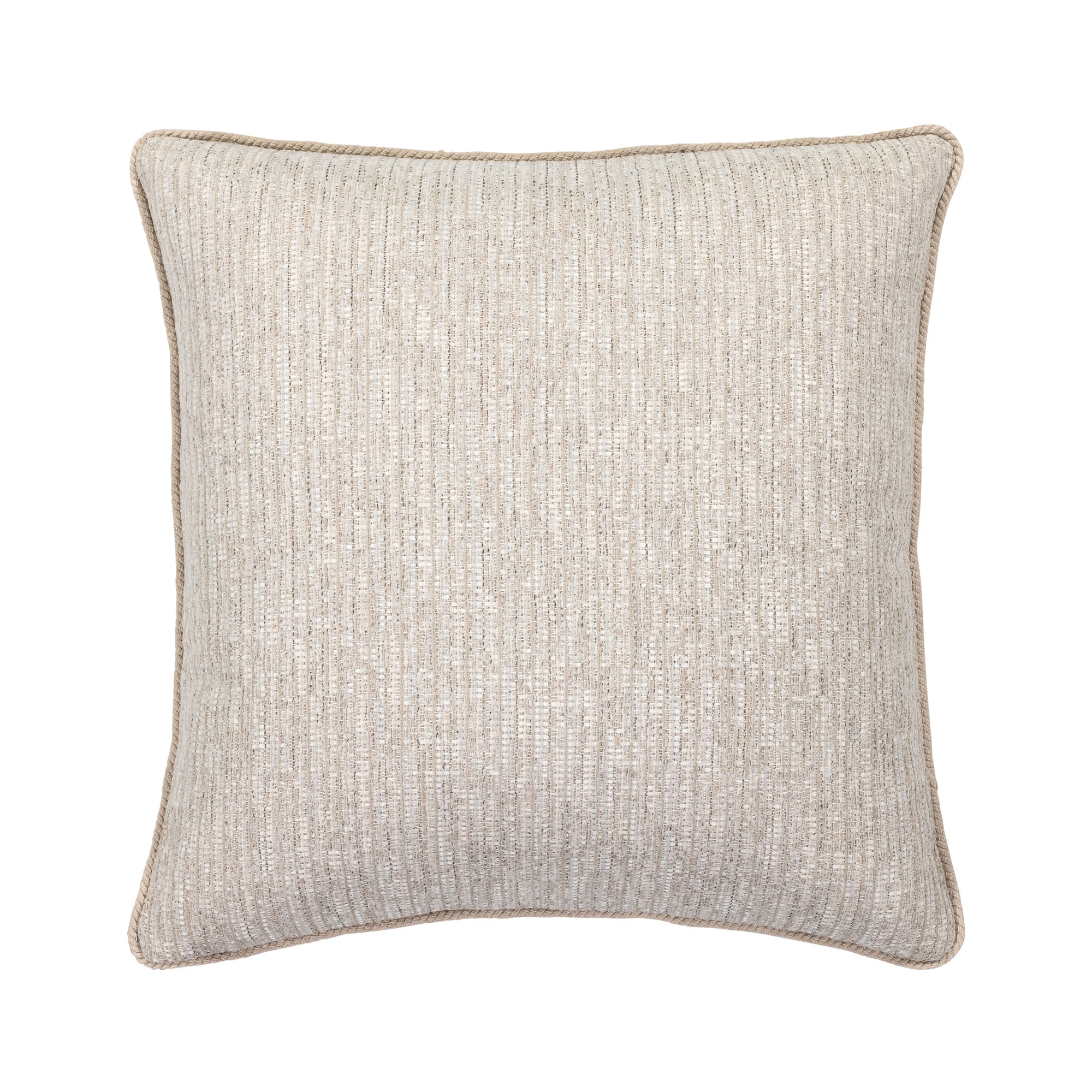 Taupe pillow in square size with textured finish for chic indoor and outdoor decor