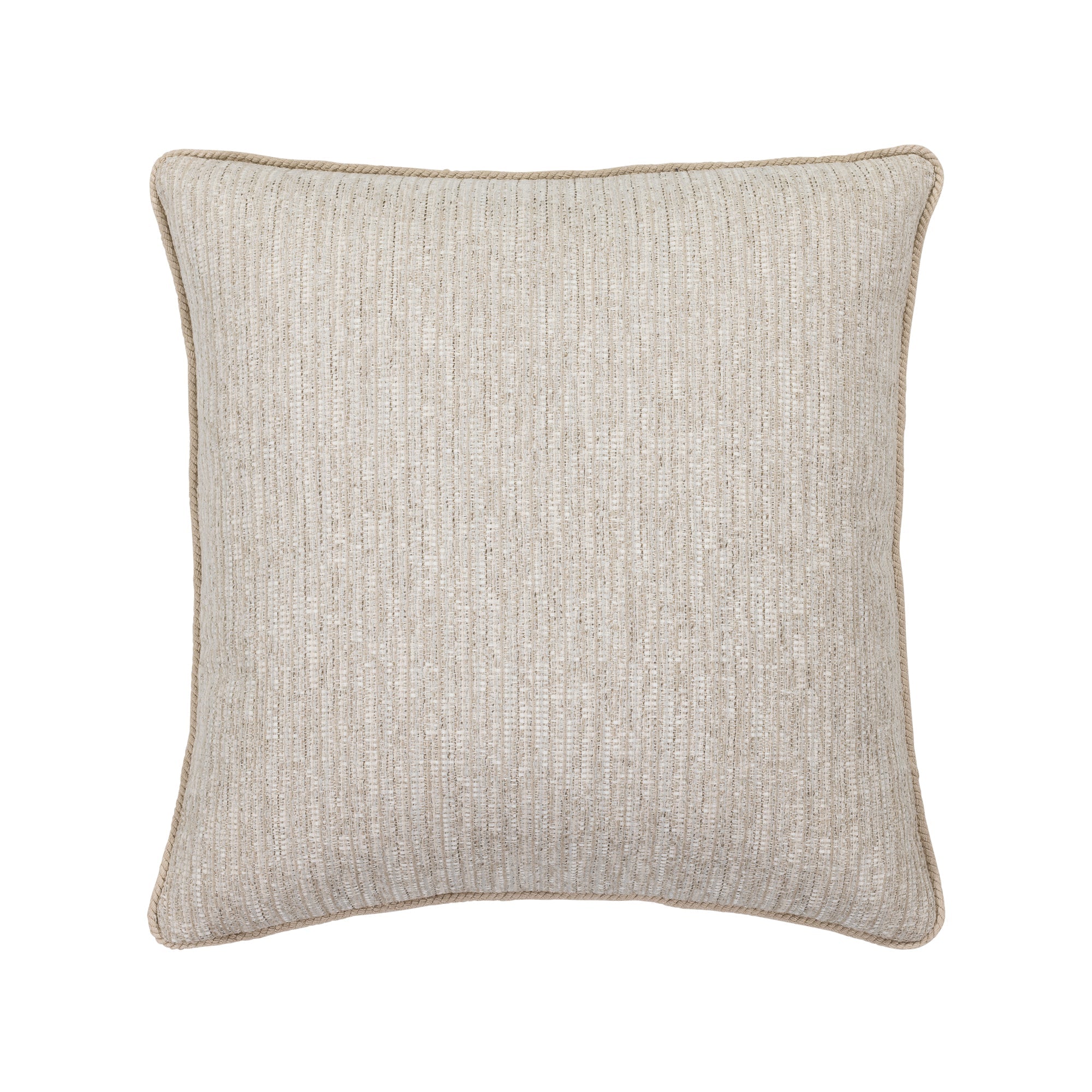 Taupe pillow in square size with textured finish for elegant indoor and outdoor decor