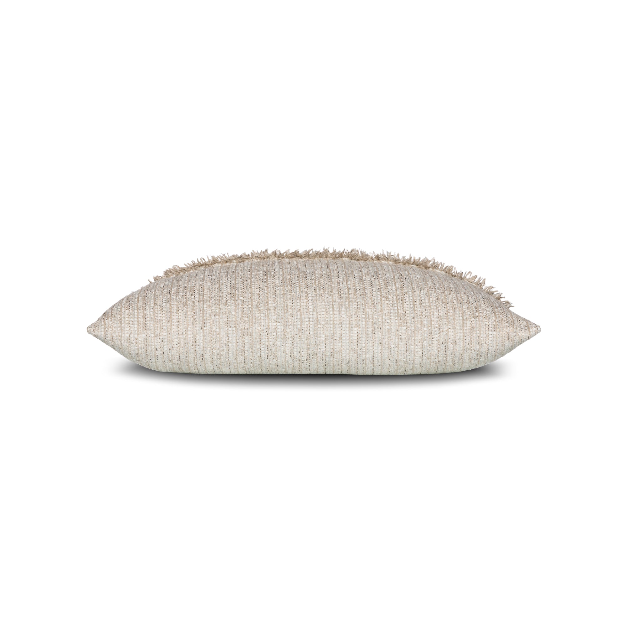 Side image of Taupe pillow with textured finish for stylish indoor and outdoor decor