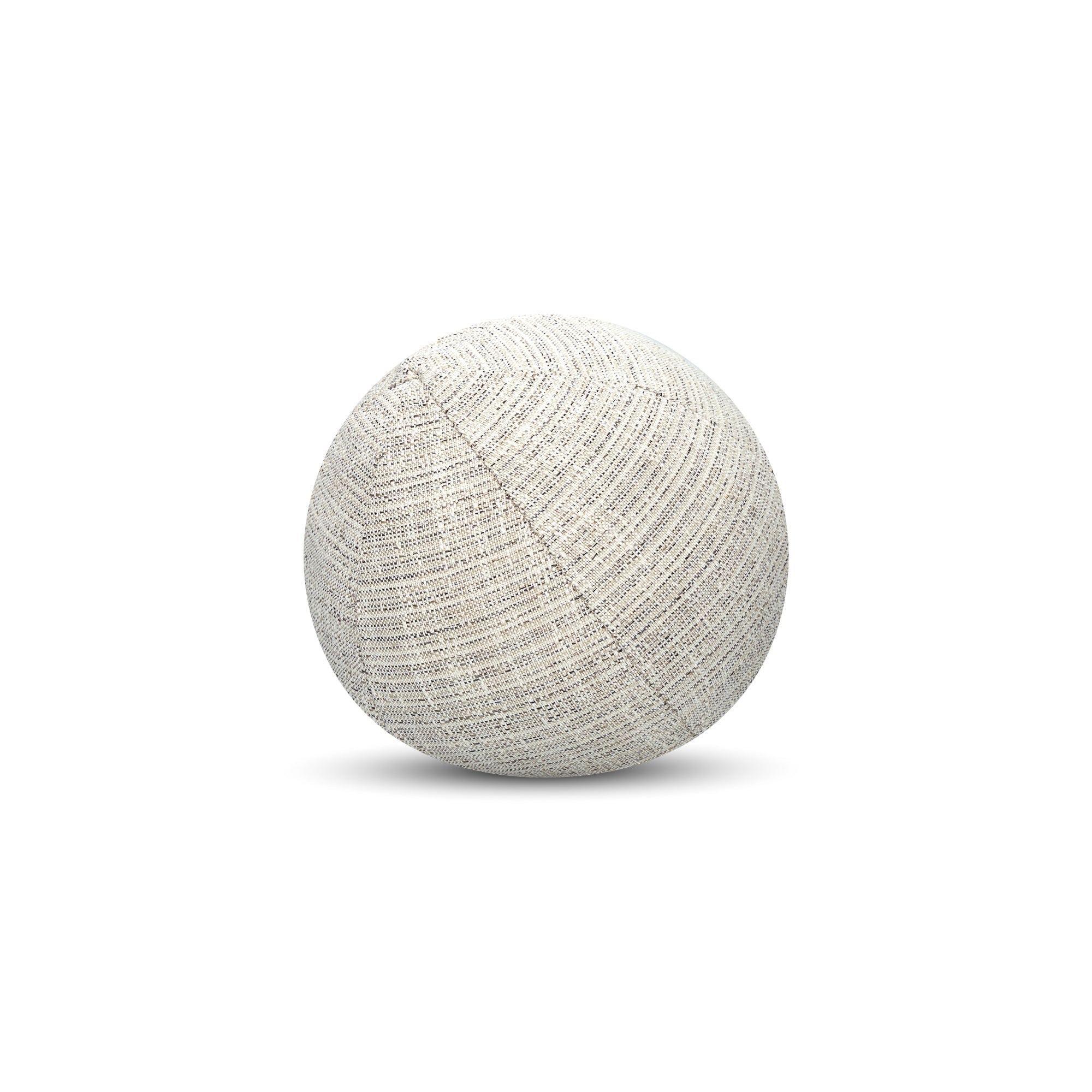 Round ivory and black outdoor pillow with textured finish for stylish patio accents