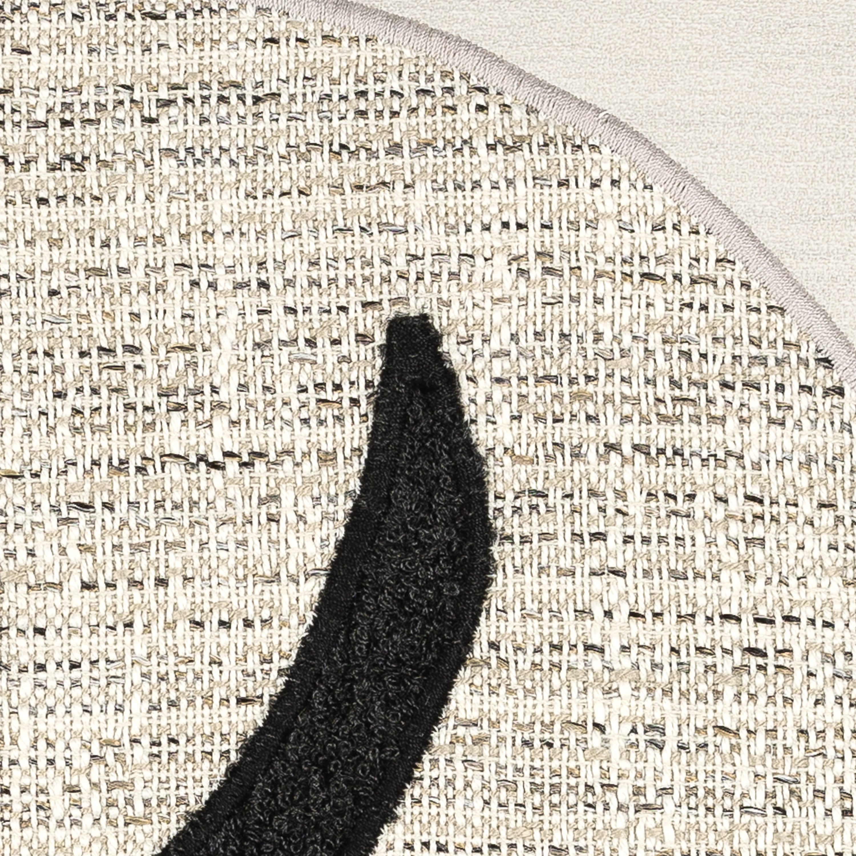 Detail image of Ivory dog motif pillow square size for elegant indoor and outdoor decor by Elaine Smith