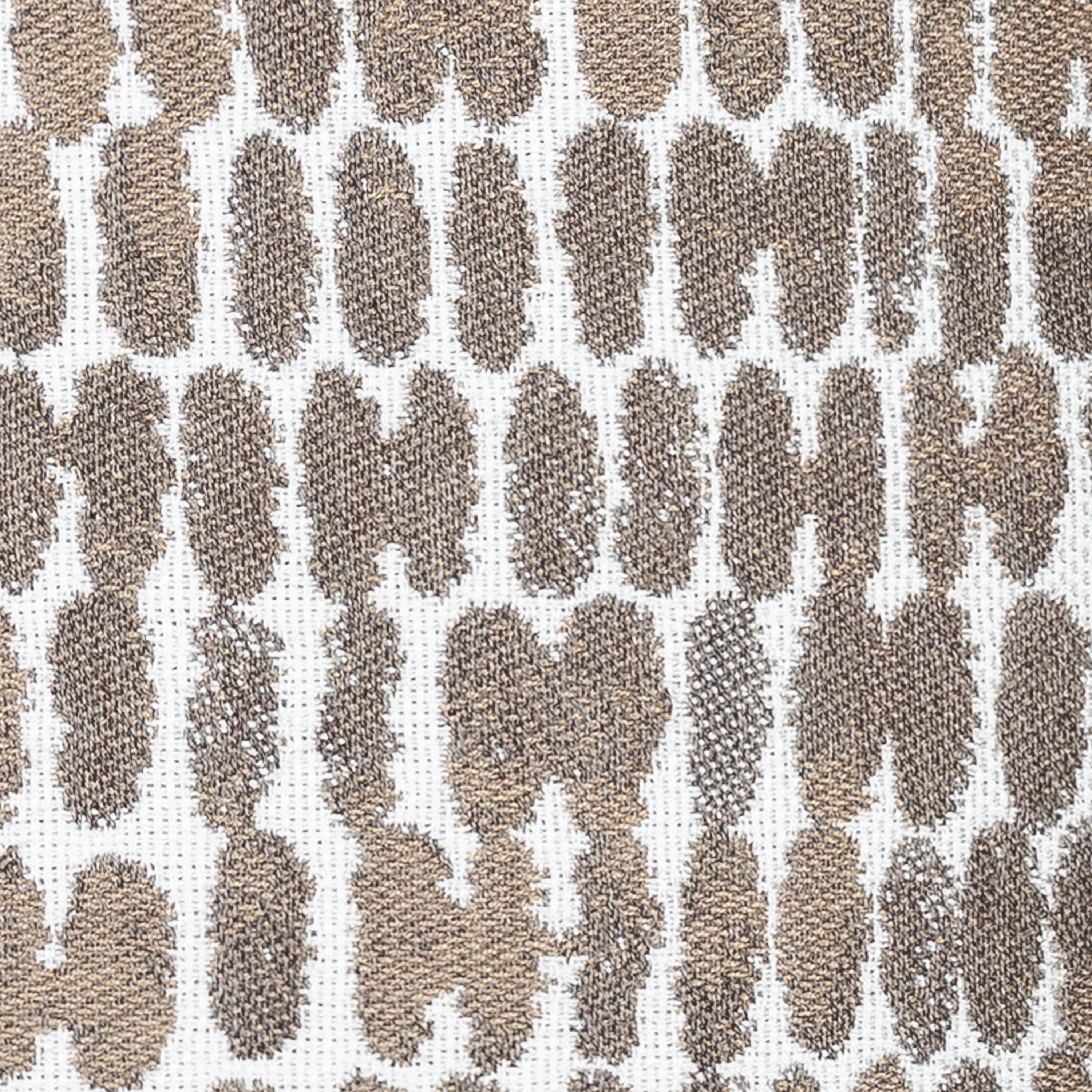 Detail image of Taupe abstract pillow square size for neutral indoor and outdoor decor