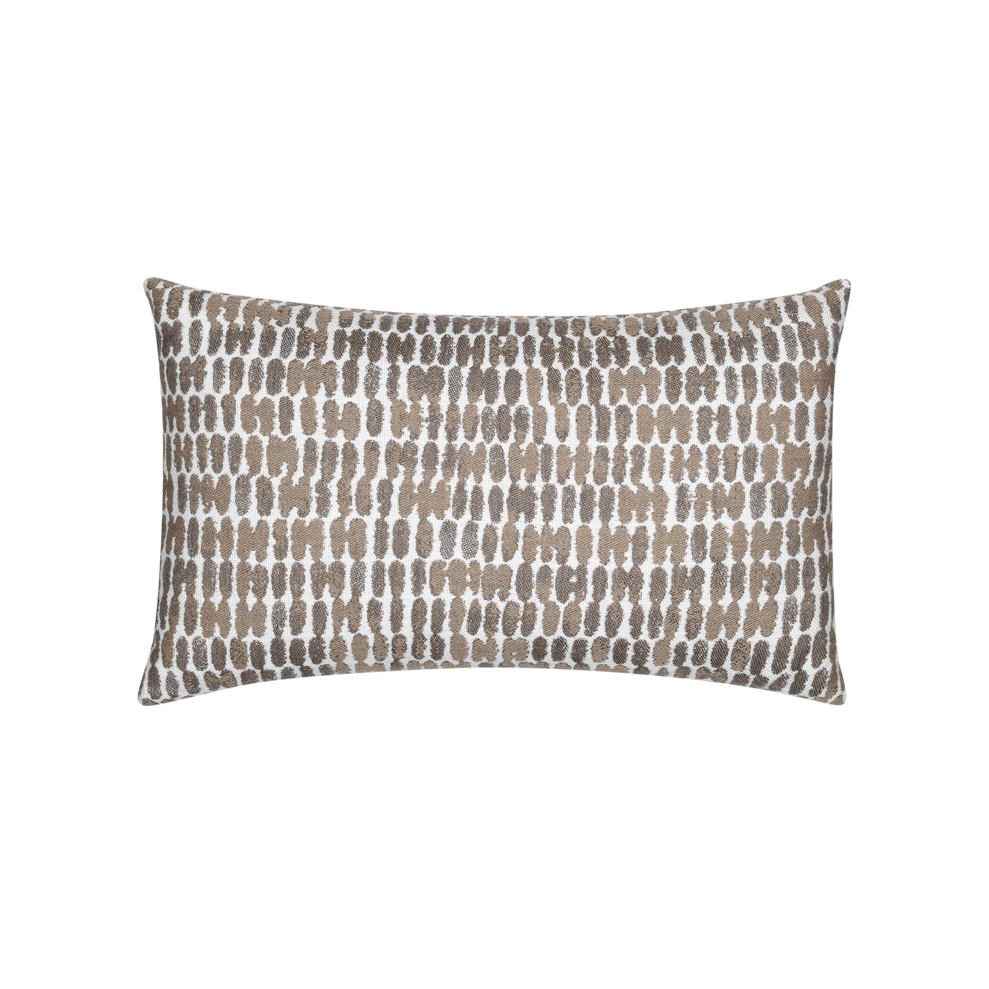 Taupe abstract pillow lumbar size for earthy indoor and outdoor decor