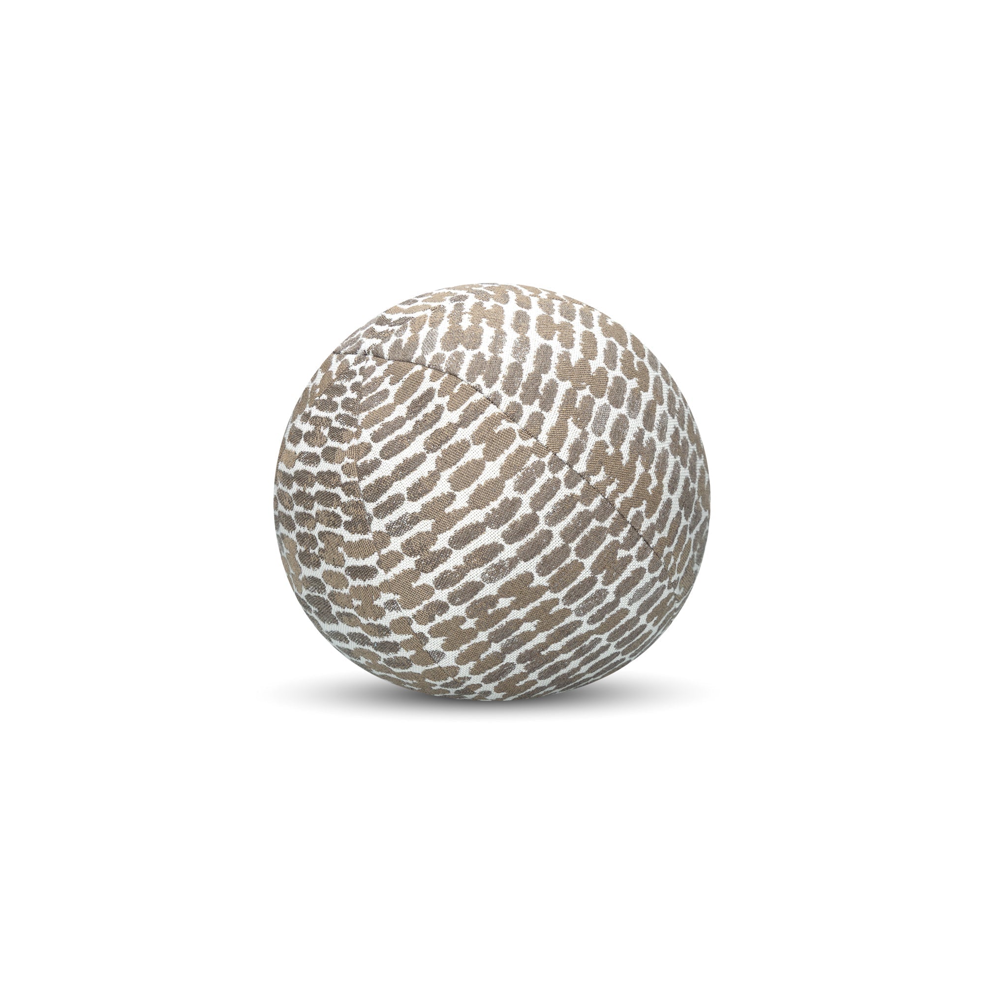 Round taupe abstract pillow for elegant indoor and outdoor decor