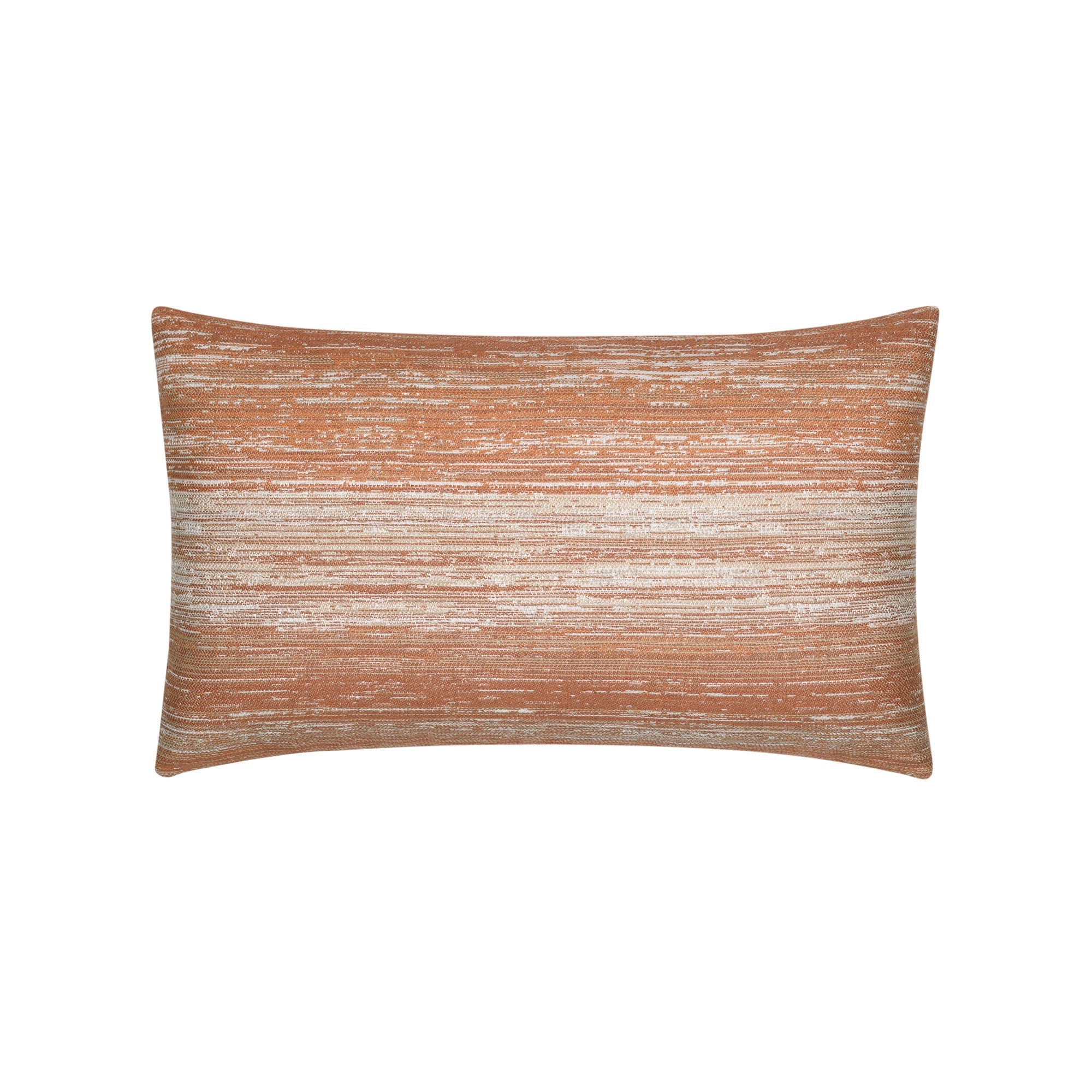 Orange striped ombre pillow in lumbar size for sophisticated indoor and outdoor decor by Elaine Smith
