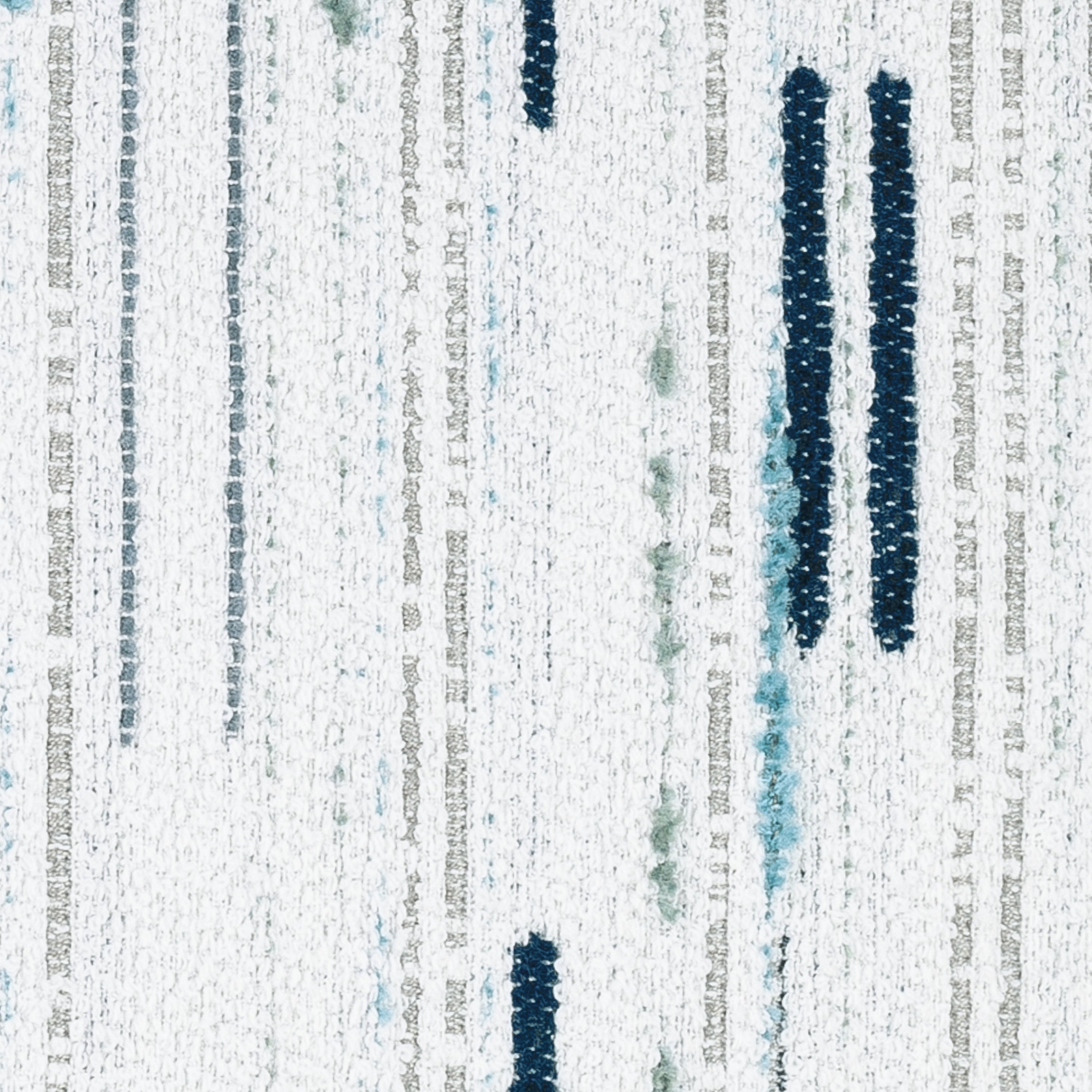 Detail image of Light blue outdoor pillow with vertical stripe pattern, 22inch square size for airy outdoor design