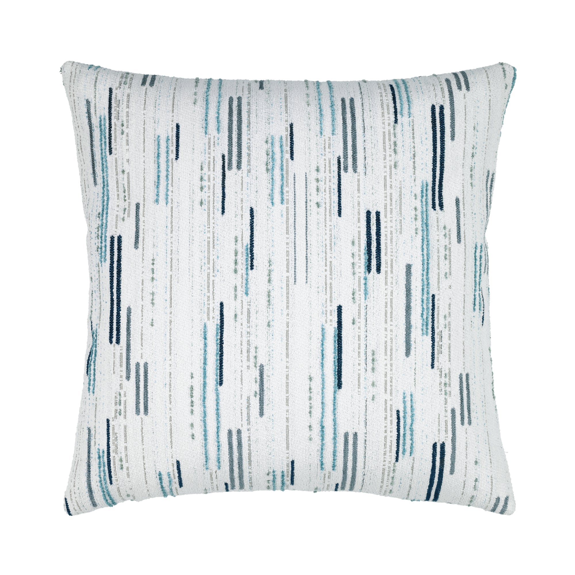 Light blue outdoor pillow with vertical stripe pattern, 22inch square size for airy outdoor design