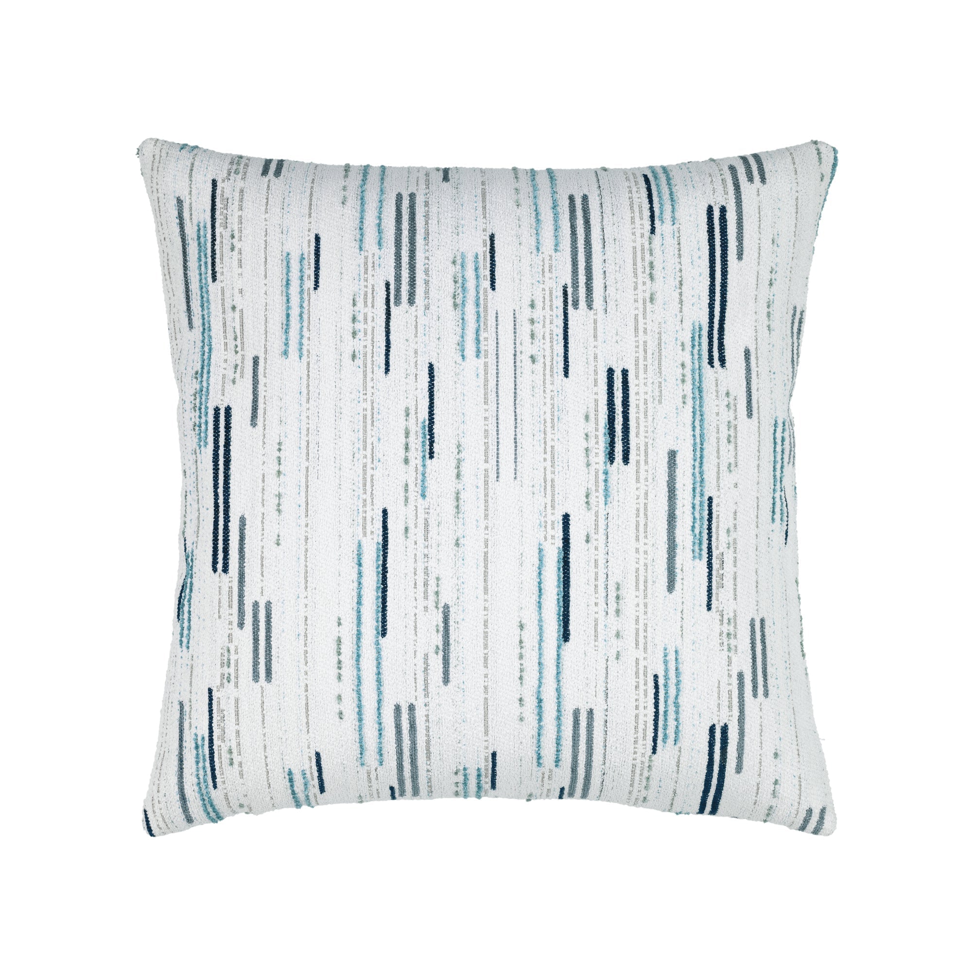 Light blue outdoor pillow with vertical stripe pattern, lumbar size for coastal-inspired outdoor decor