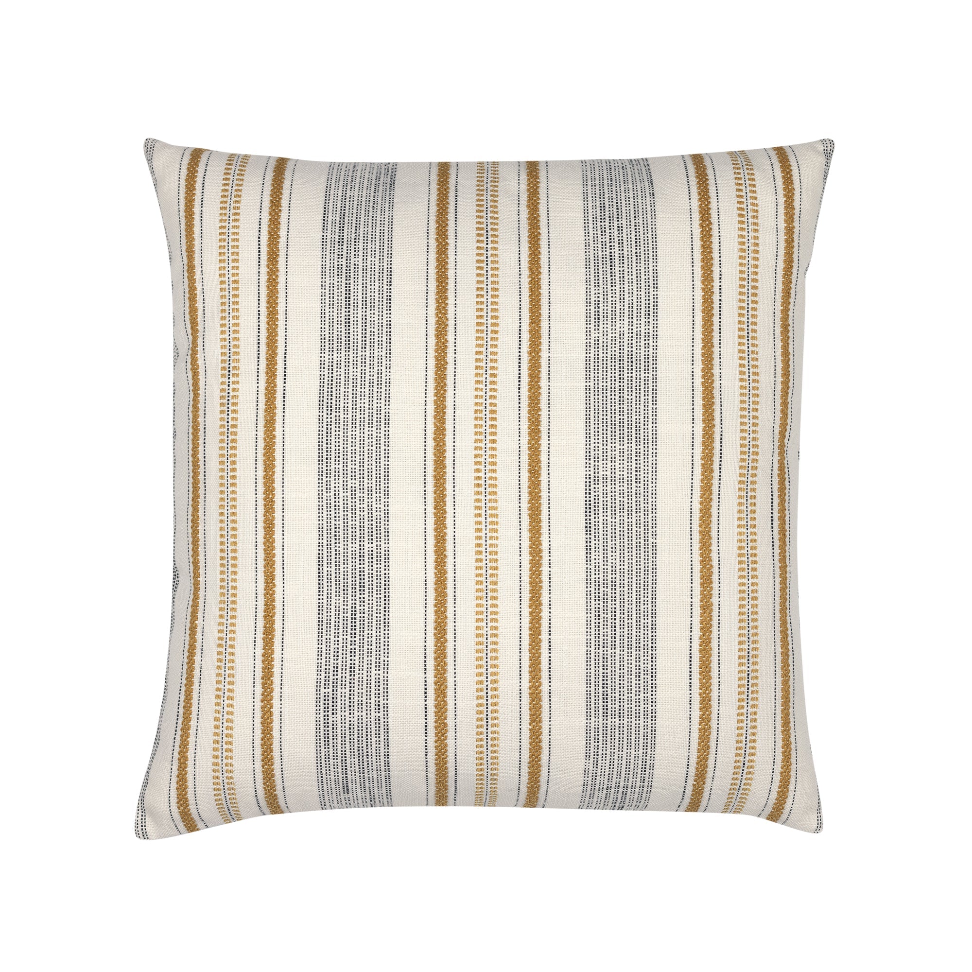 Pillow made from Elegant gold and ivory stripe outdoor-safe woven fabric