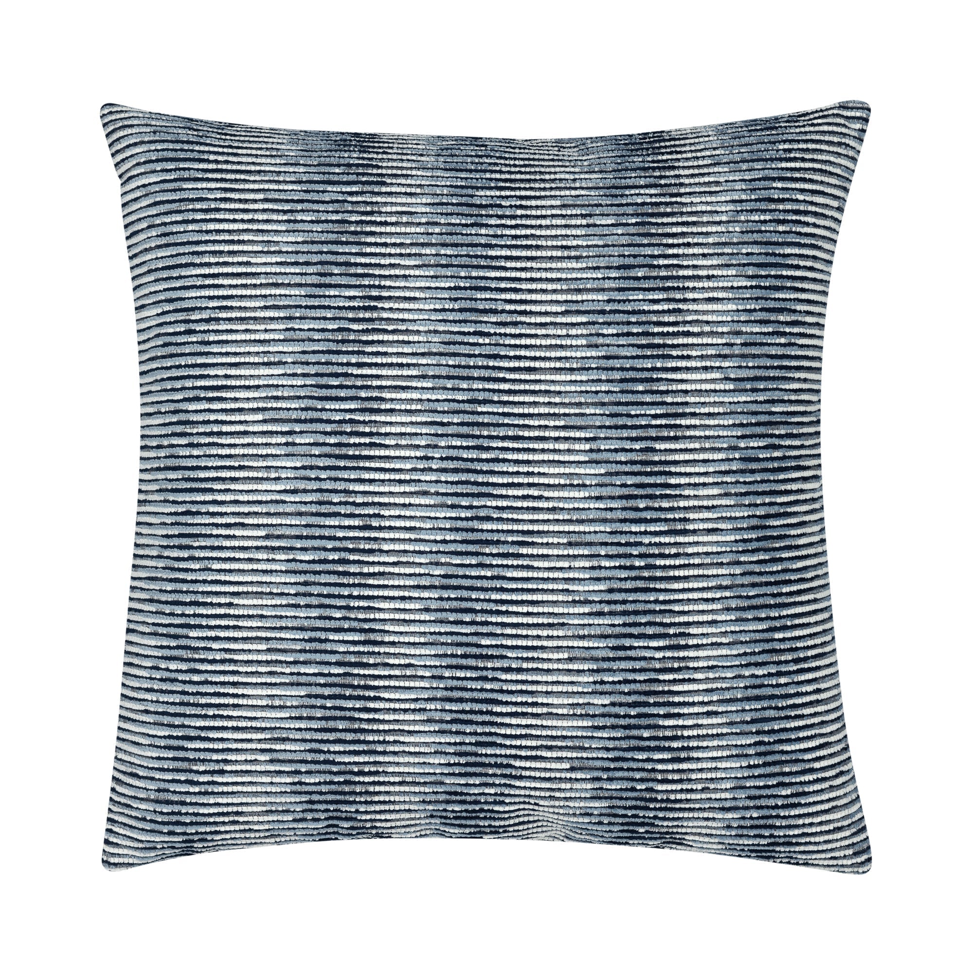 Indigo blue ombre striped chenille pillow square size for modern indoor and outdoor decor