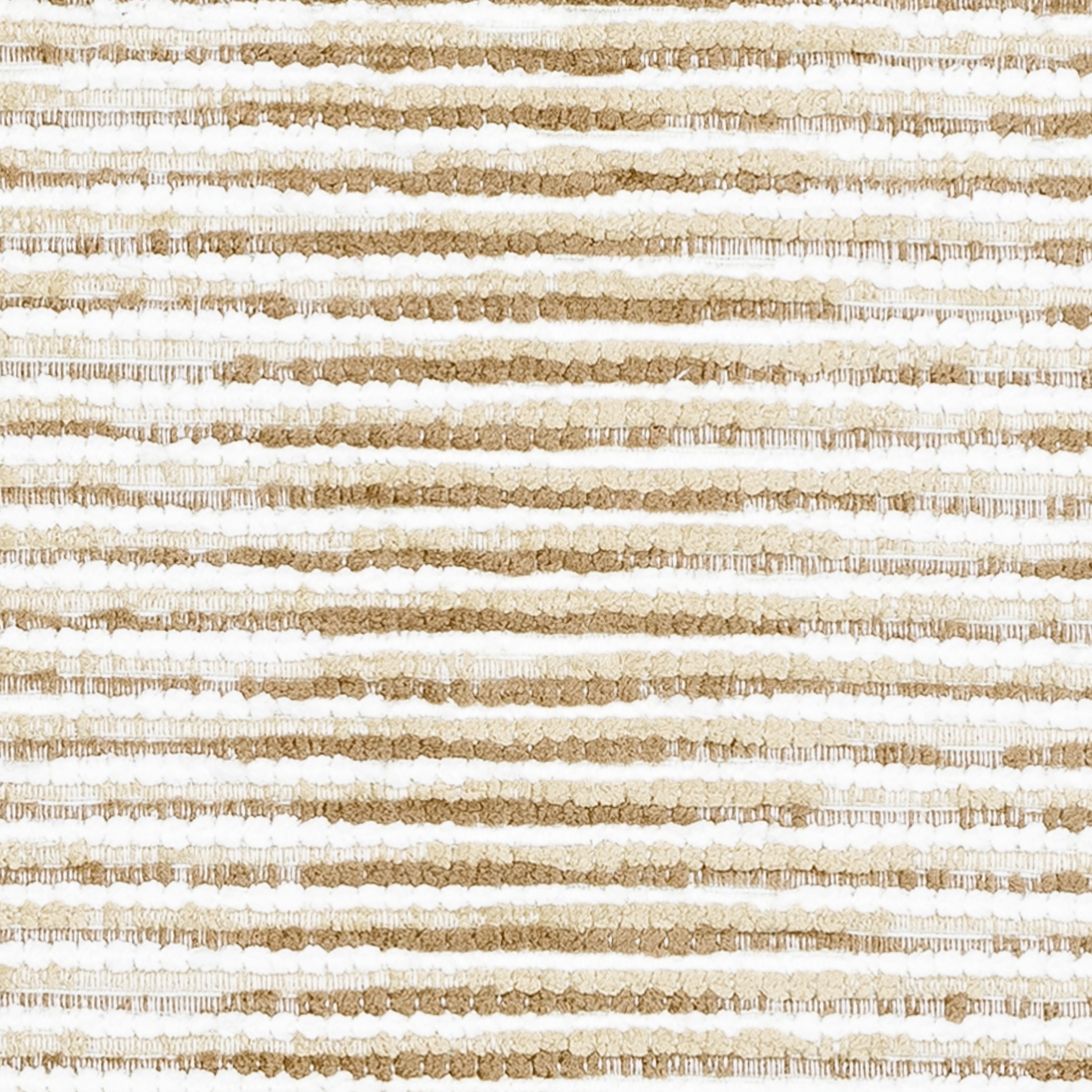 Detail image of Striped beige and gold chenille pillow square size for luxurious indoor and outdoor decor by Elaine Smith