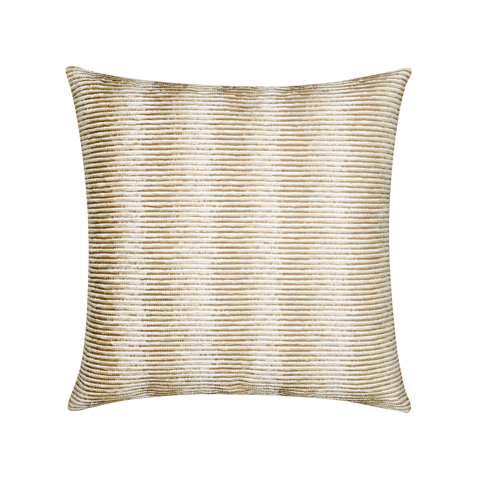 Pillow made from Textured Elaine Smith pillow with ribbed pattern on a white background