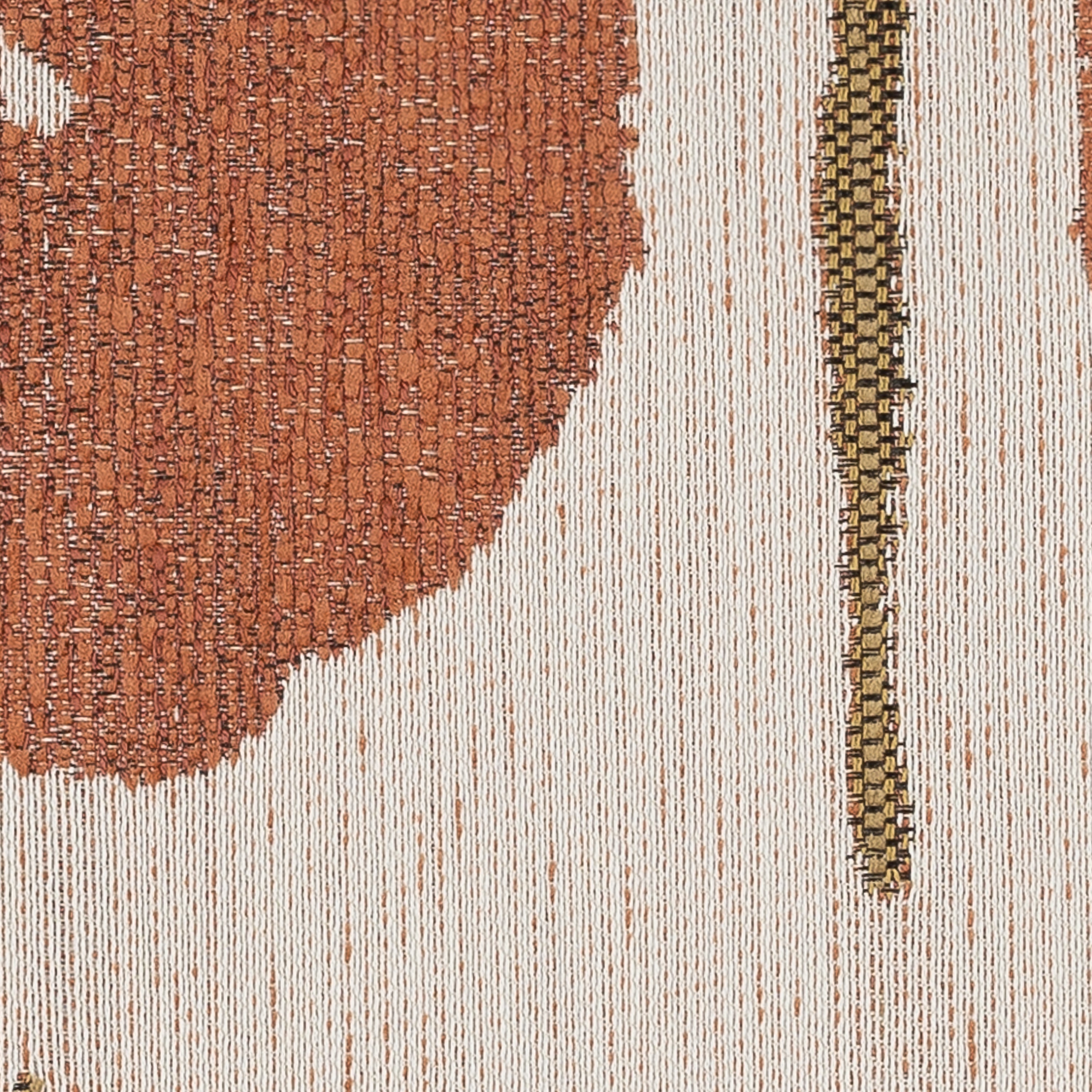 Detail image of Papaya and ivory medallion pillow square size for bold indoor and outdoor decor