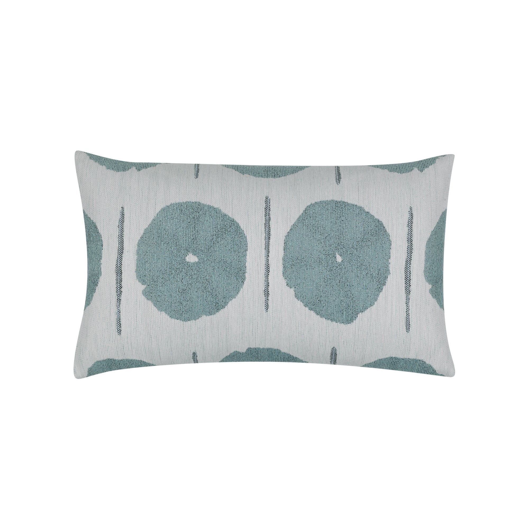 Blue medallion pillow lumbar size for sophisticated indoor and outdoor decor by Elaine Smith