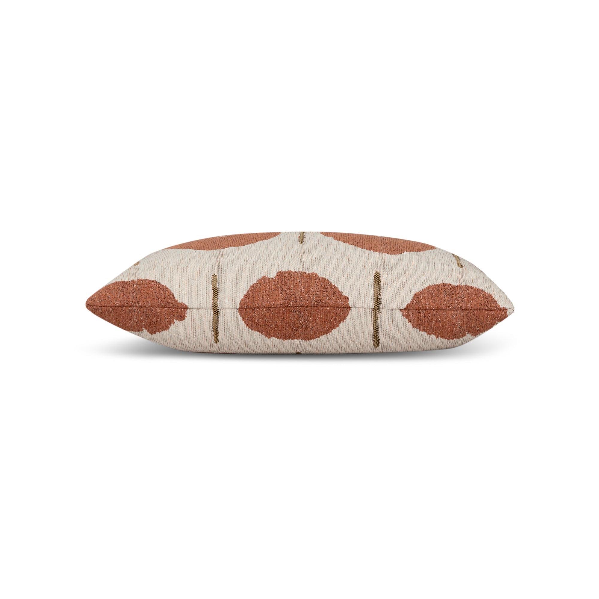 Side image of Payapa and ivory medallion pillow lumbar size for transitional indoor and outdoor decor