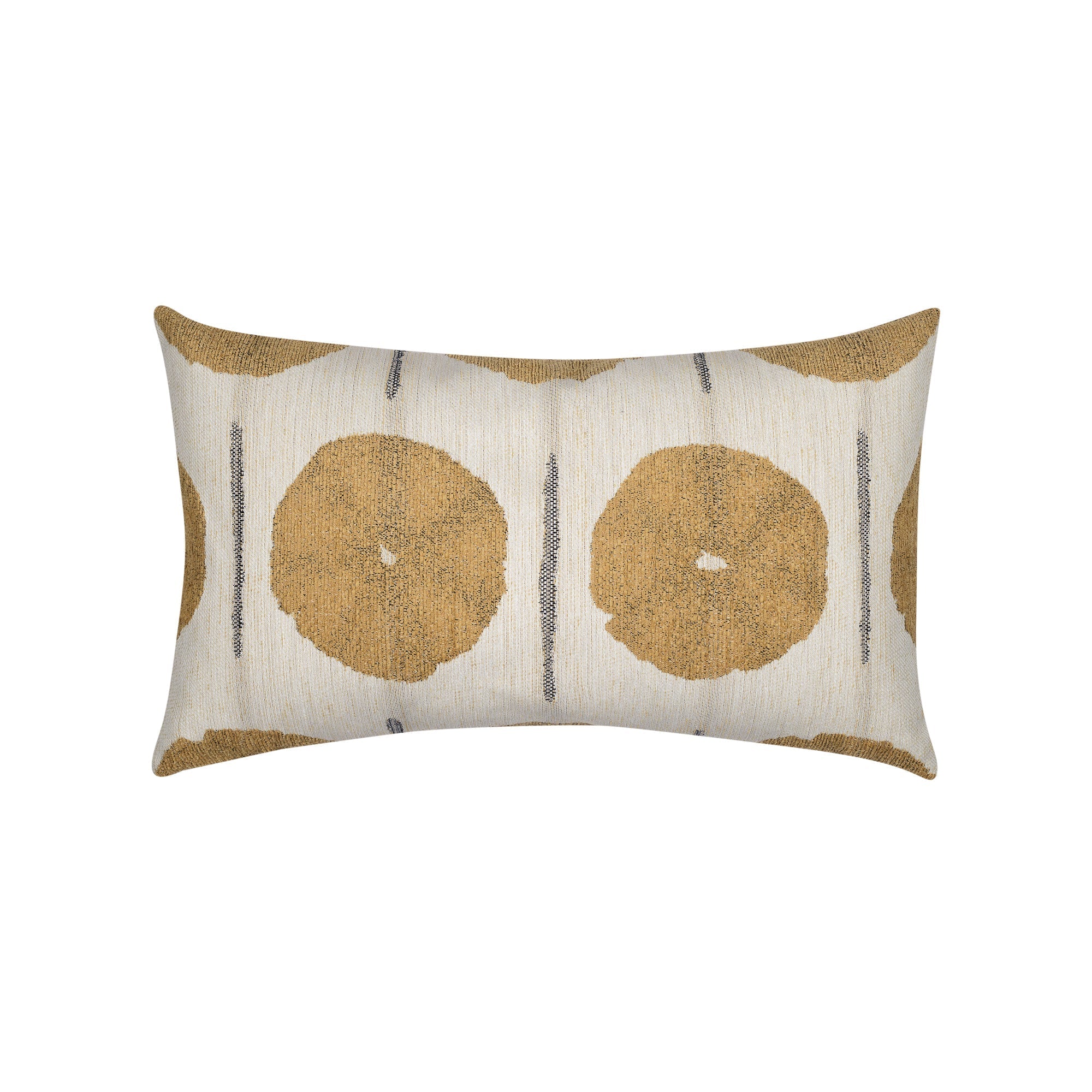 Gold medallion pillow lumbar size for luxurious indoor and outdoor decor