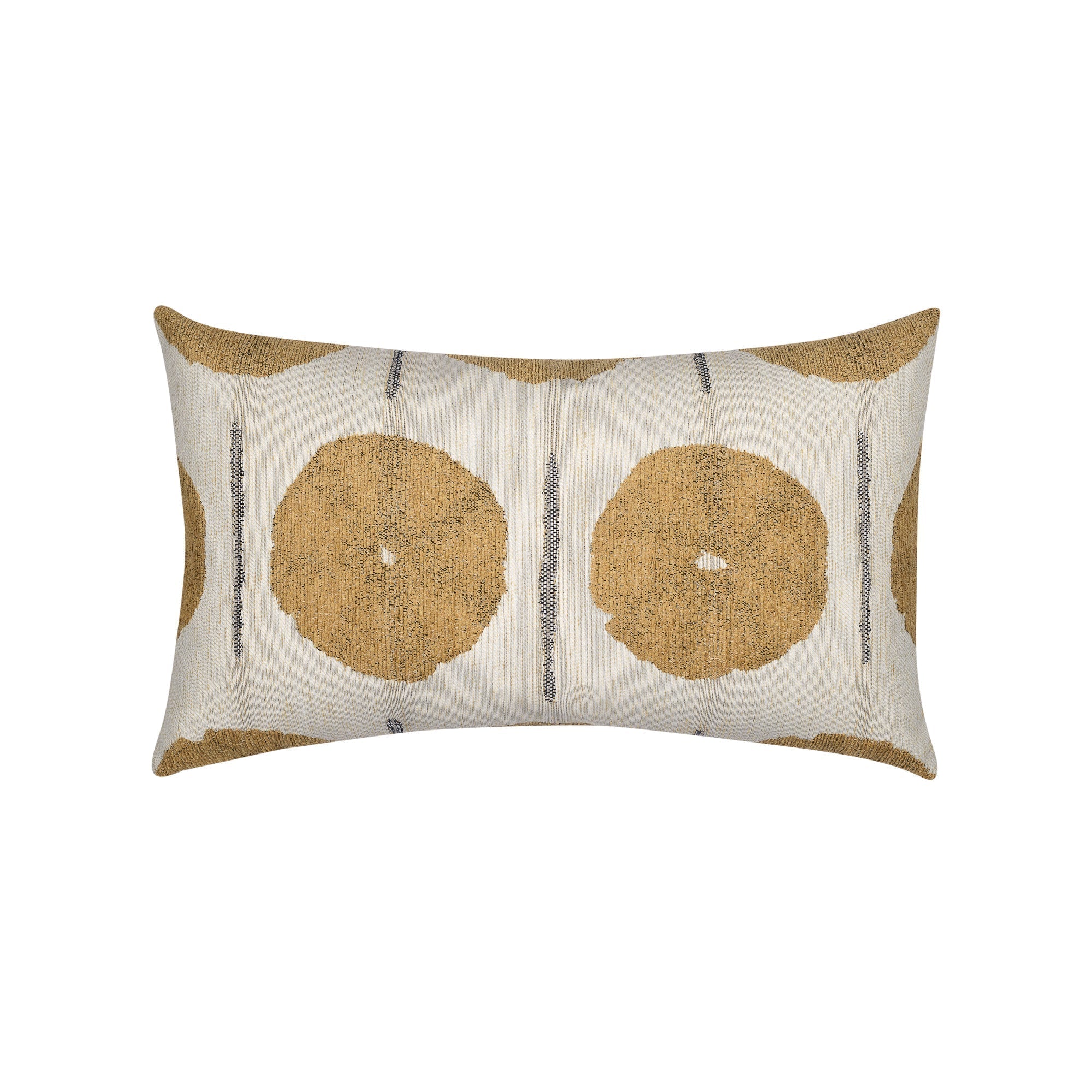 Gold medallion pillow lumbar size for luxurious indoor and outdoor decor