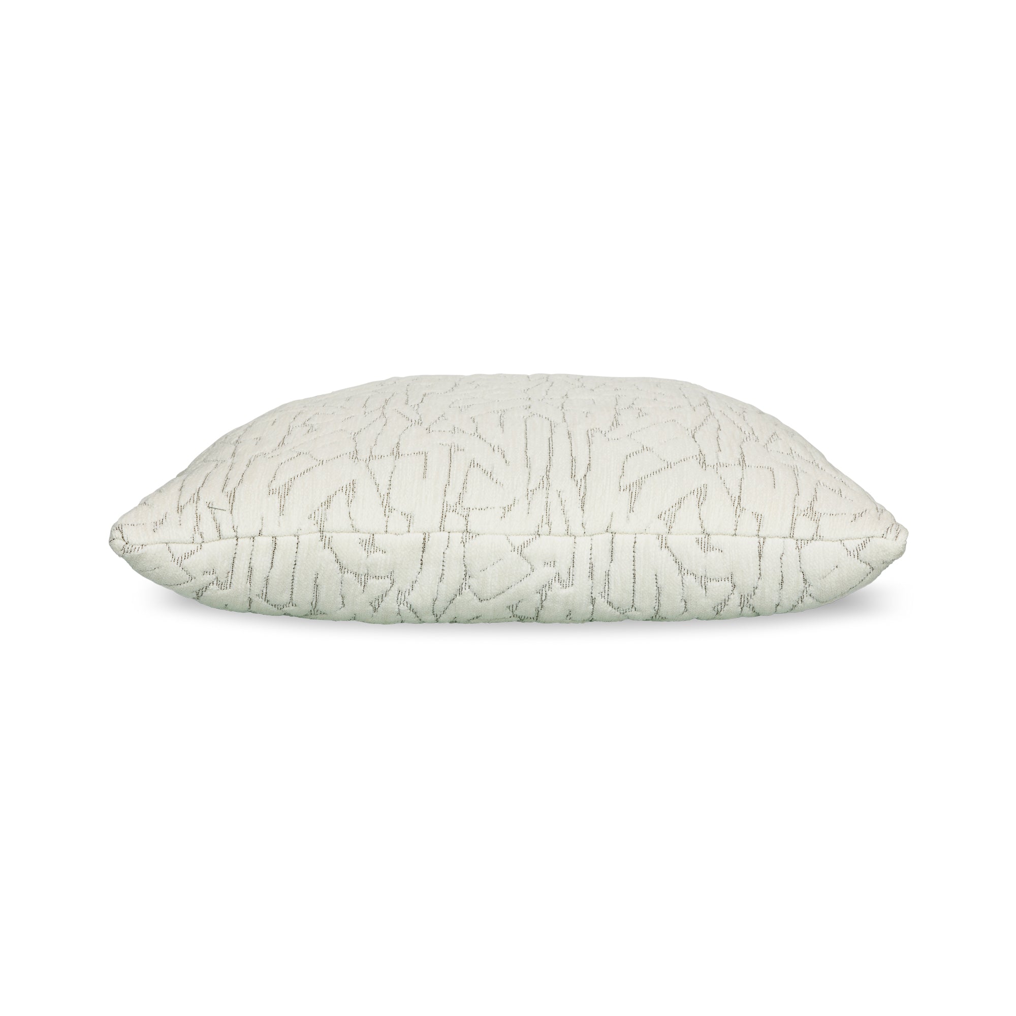 Side image of Ivory textured pillow square size for sophisticated indoor and outdoor decor by Elaine Smith