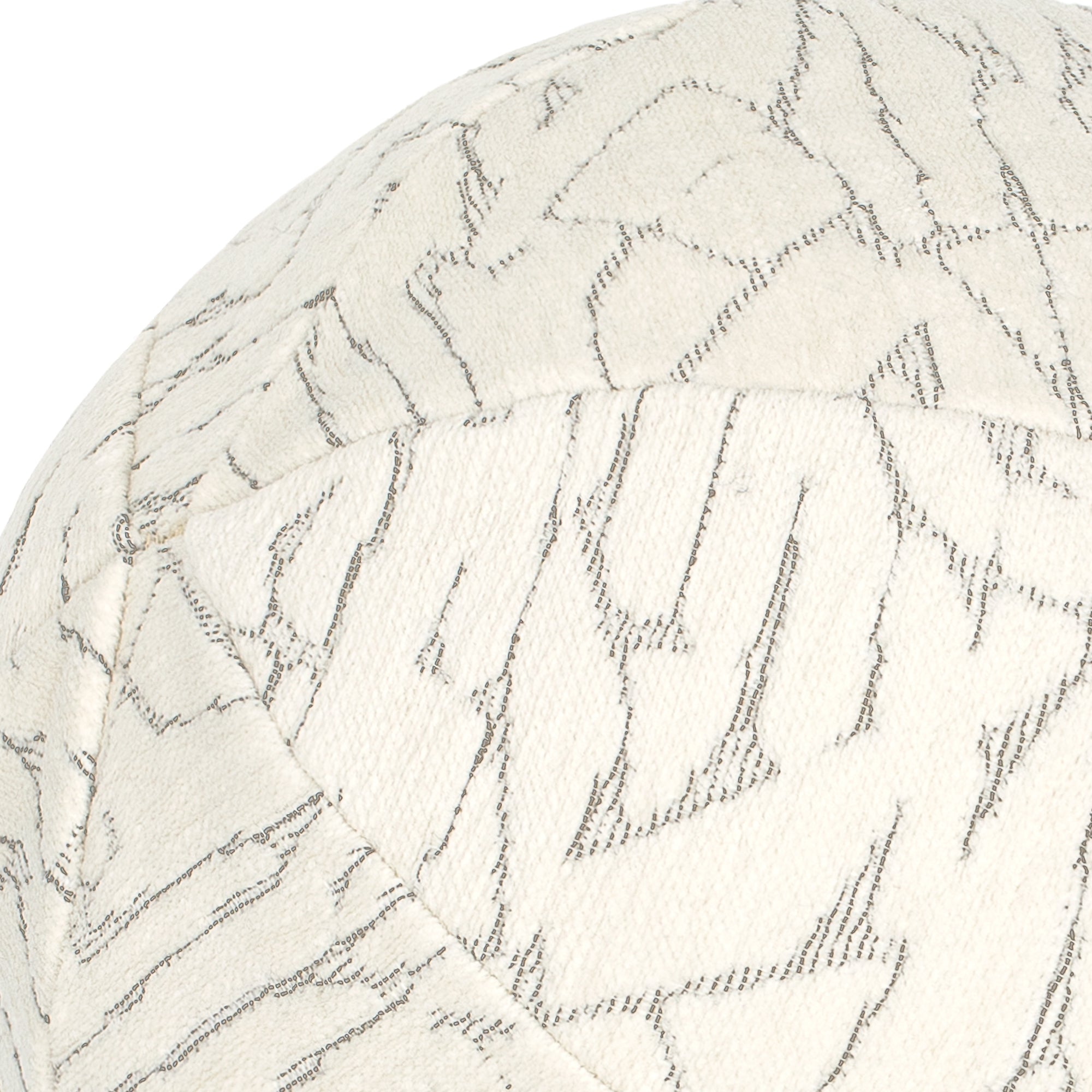 Detail image of Round Ivory textured pillow for stylish indoor and outdoor decor
