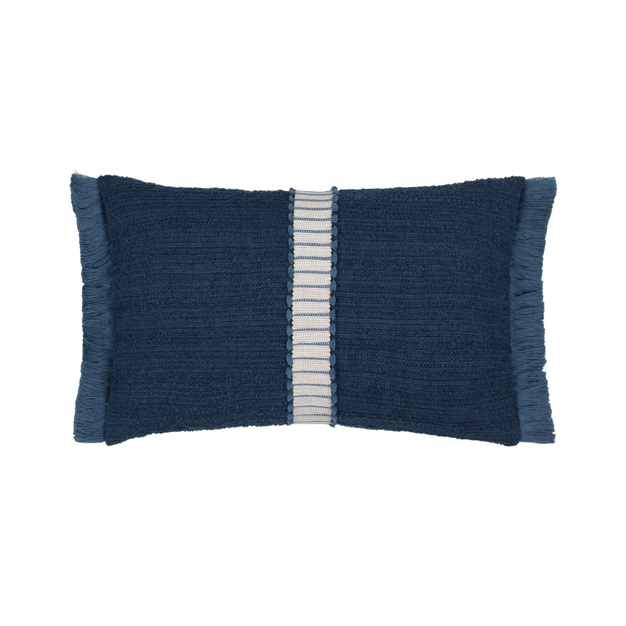 Navy outdoor pillow with solid texture, square size for sophisticated outdoor decor