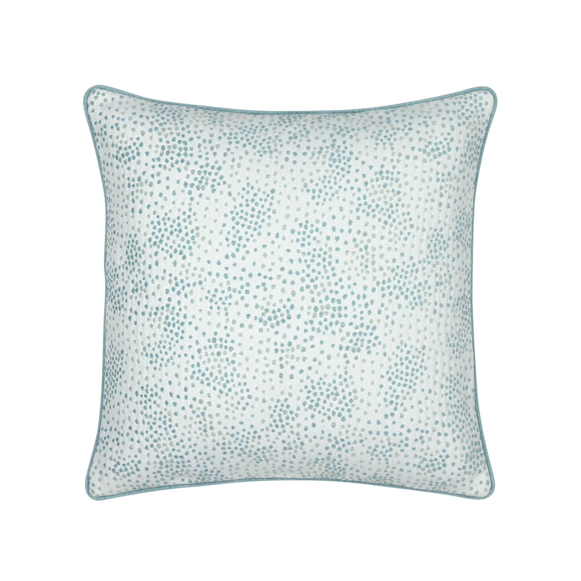 Pillow made from Speckle Surf colored tonal chenille yarns outdoor-safe woven fabric by Elaine Smith, ideal for high-end commercial and residential applications.