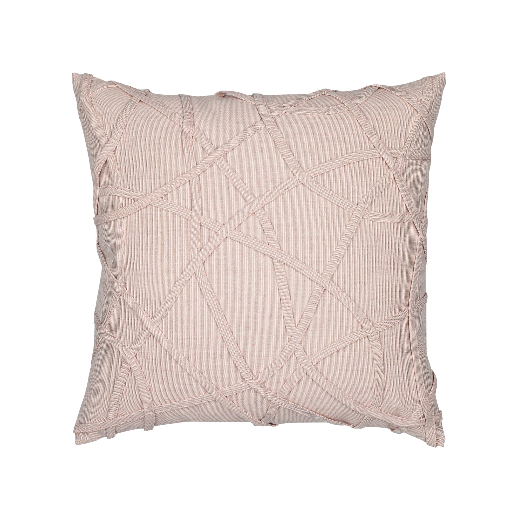 Soft pink outdoor pillow with solid texture square size for earthy patio decor by Elaine Smith