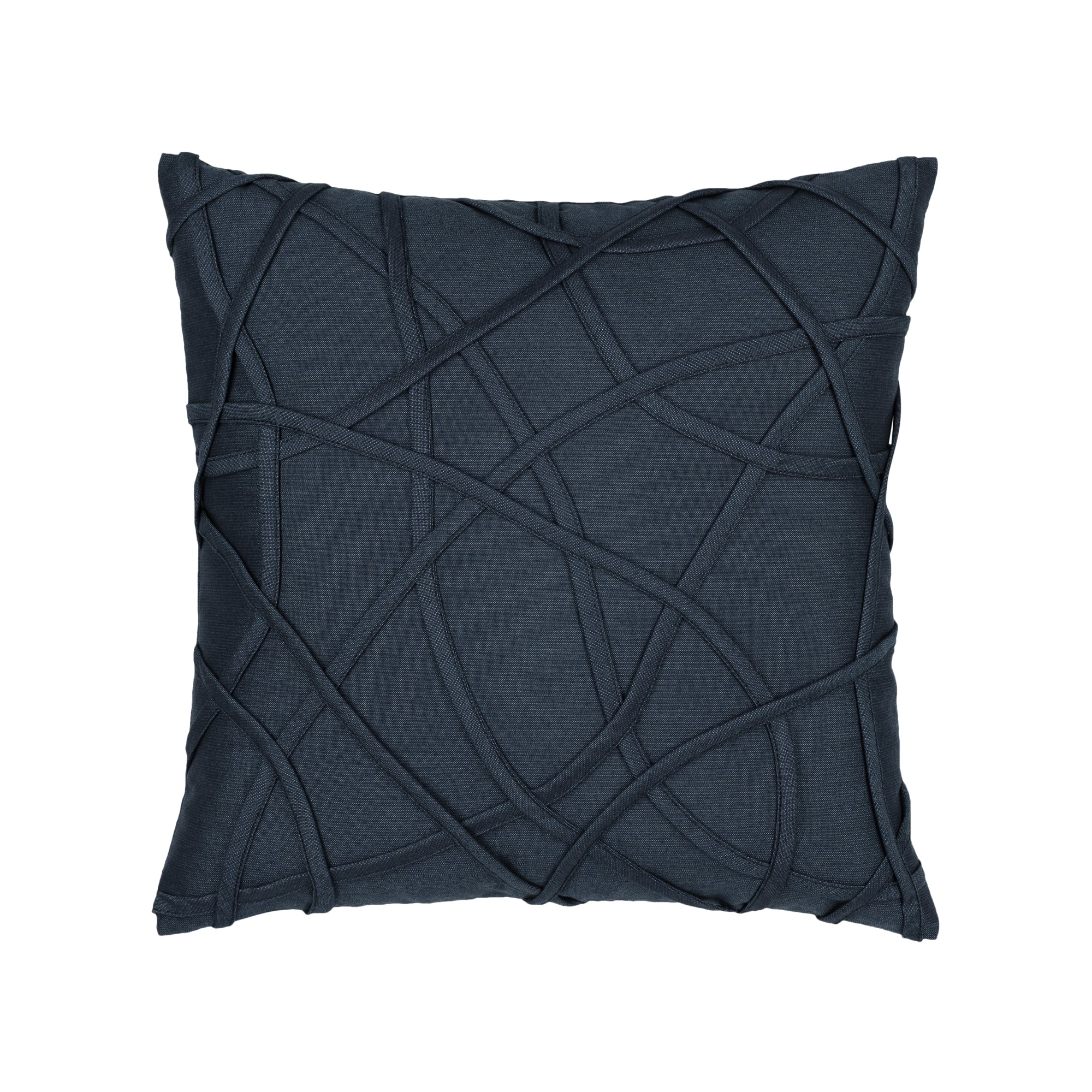 Indigo outdoor pillow with solid texture Square size for elegant patio decor by Elaine Smith