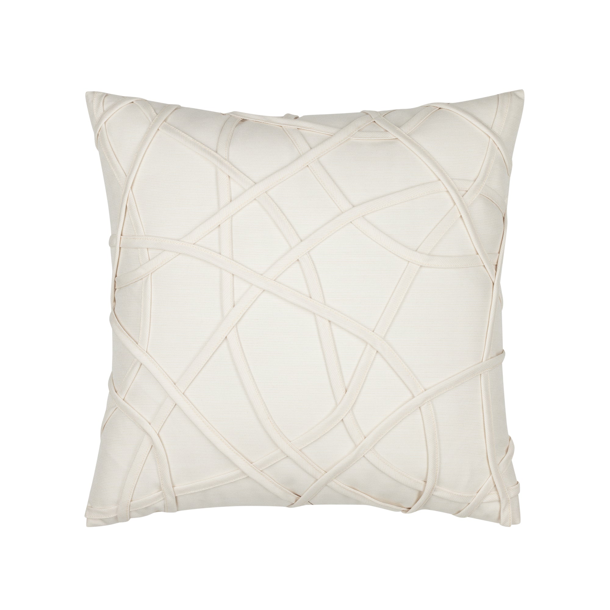 Ivory outdoor pillow with solid texture square size for modern patio decor