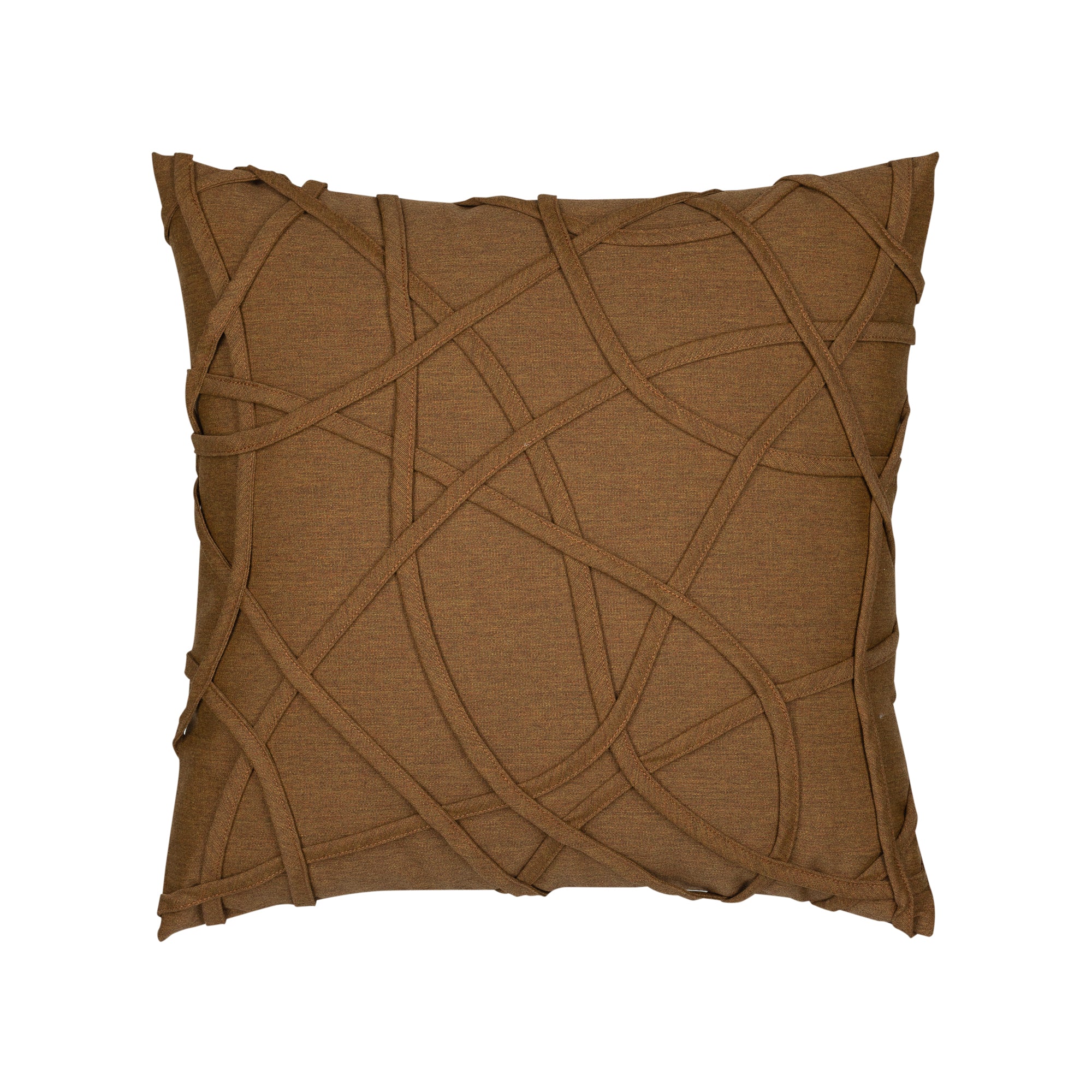 Rust outdoor pillow with solid texture square size for classic patio decor by Elaine Smith