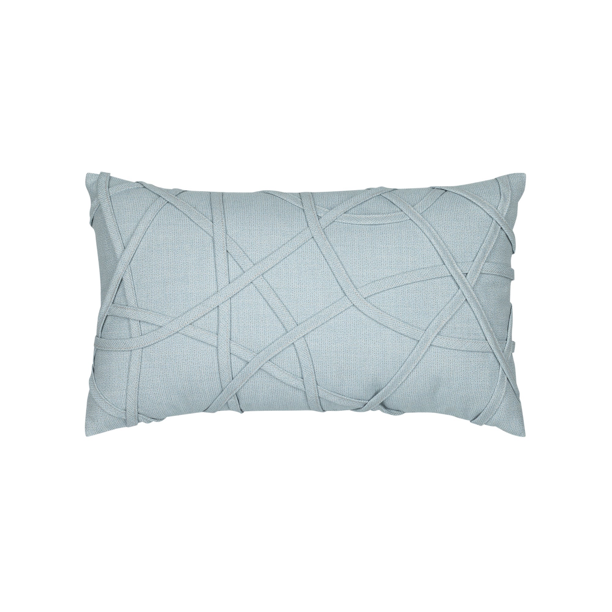 light blue outdoor pillow with solid texture lumbar size for refreshing patio decor