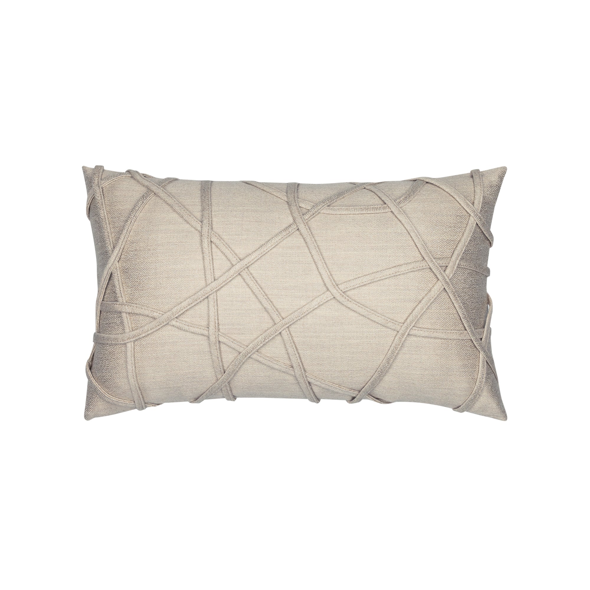 Linen outdoor pillow with solid texture lumbar size for warm patio decor