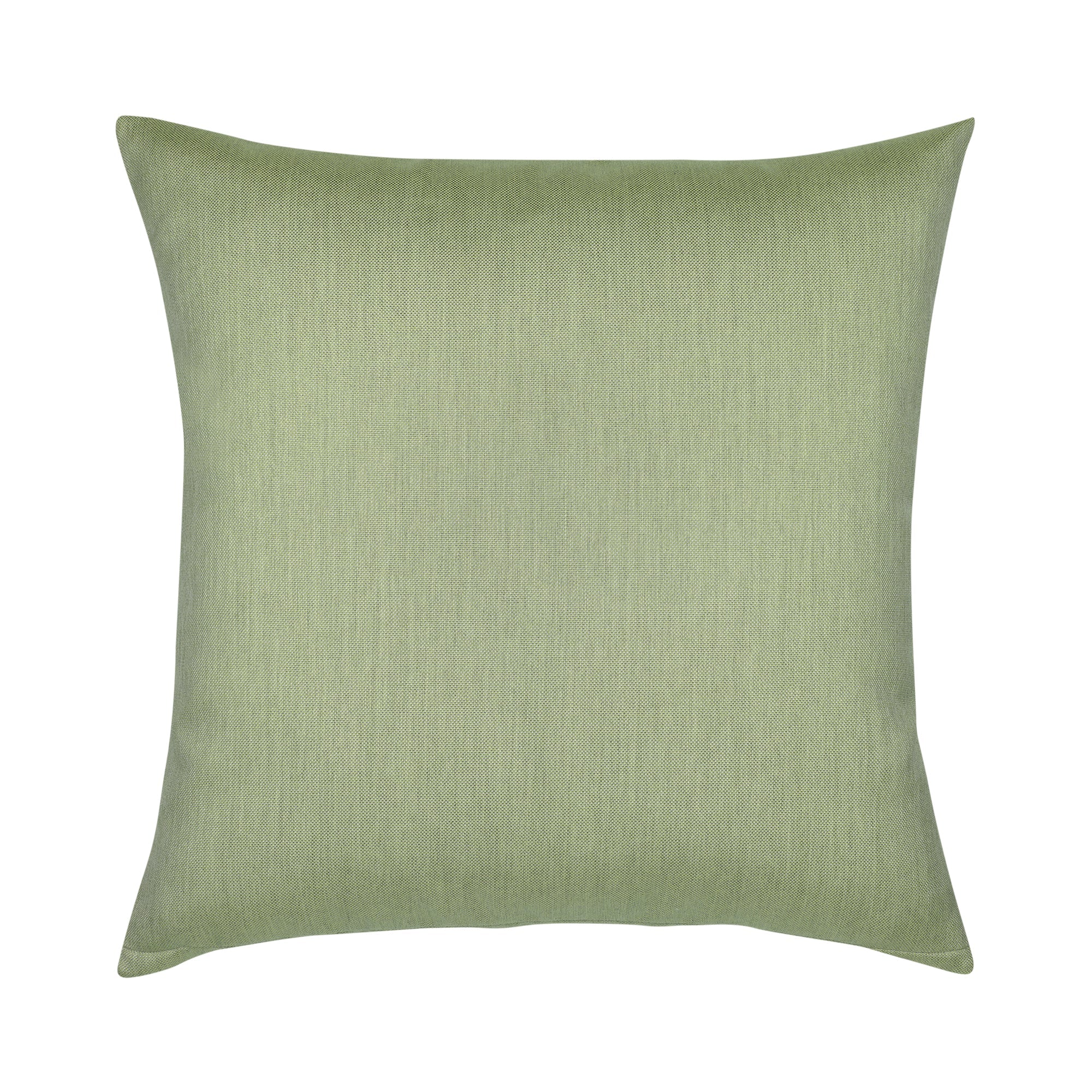 Back image of Sage green outdoor pillow with palm leaf pattern square size for earthy patio decor