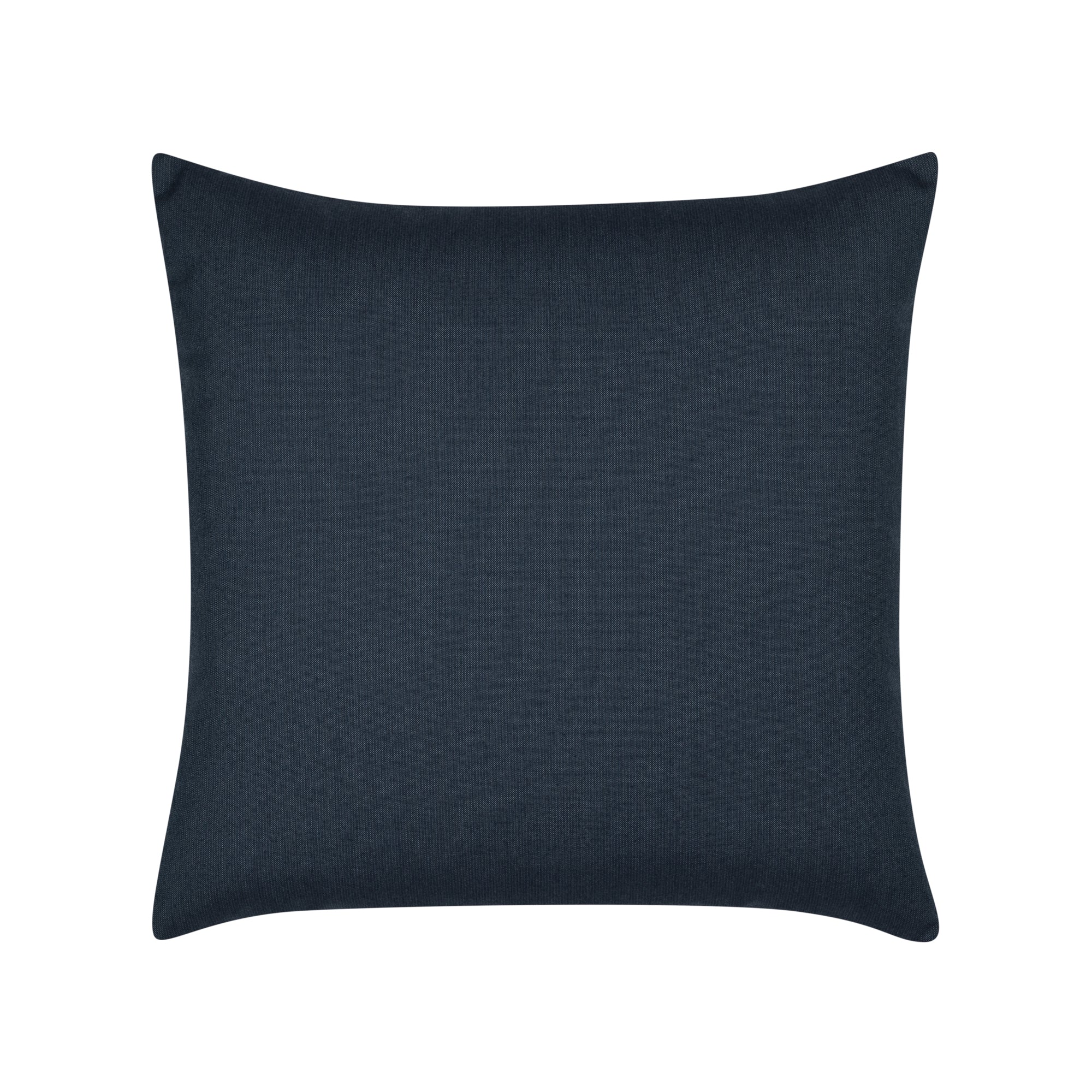 Back image of blush pink, indigo and gray striped pillow in square size for timeless indoor and outdoor decor