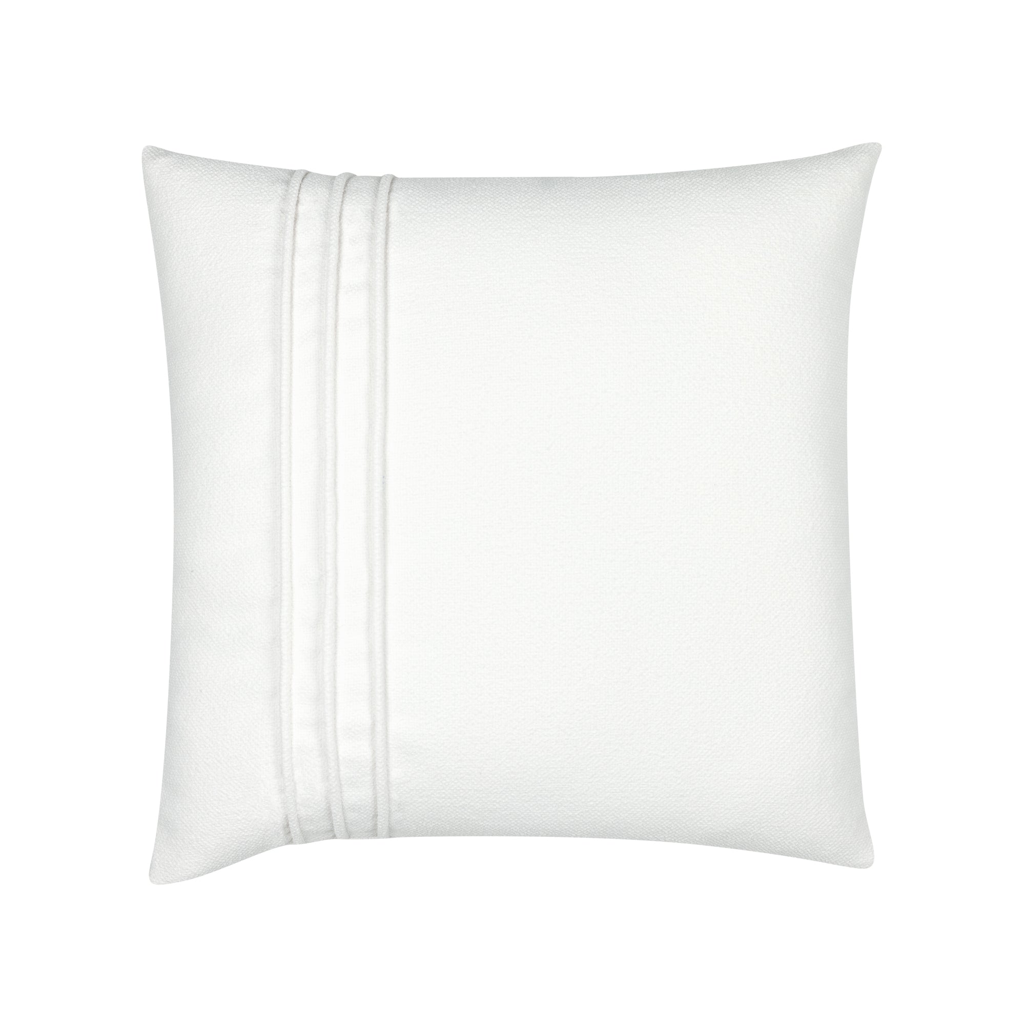 Pillow made from Textured white boucle outdoor-safe fabric with soft plush finish