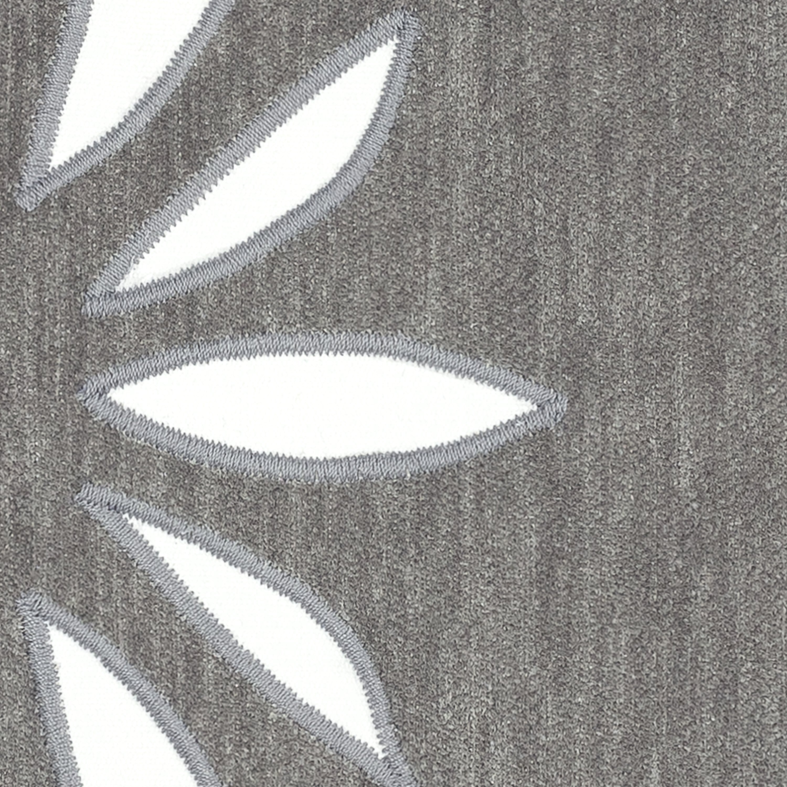 Detail image of Gray outdoor pillow with cutout design square size for modern patio decor