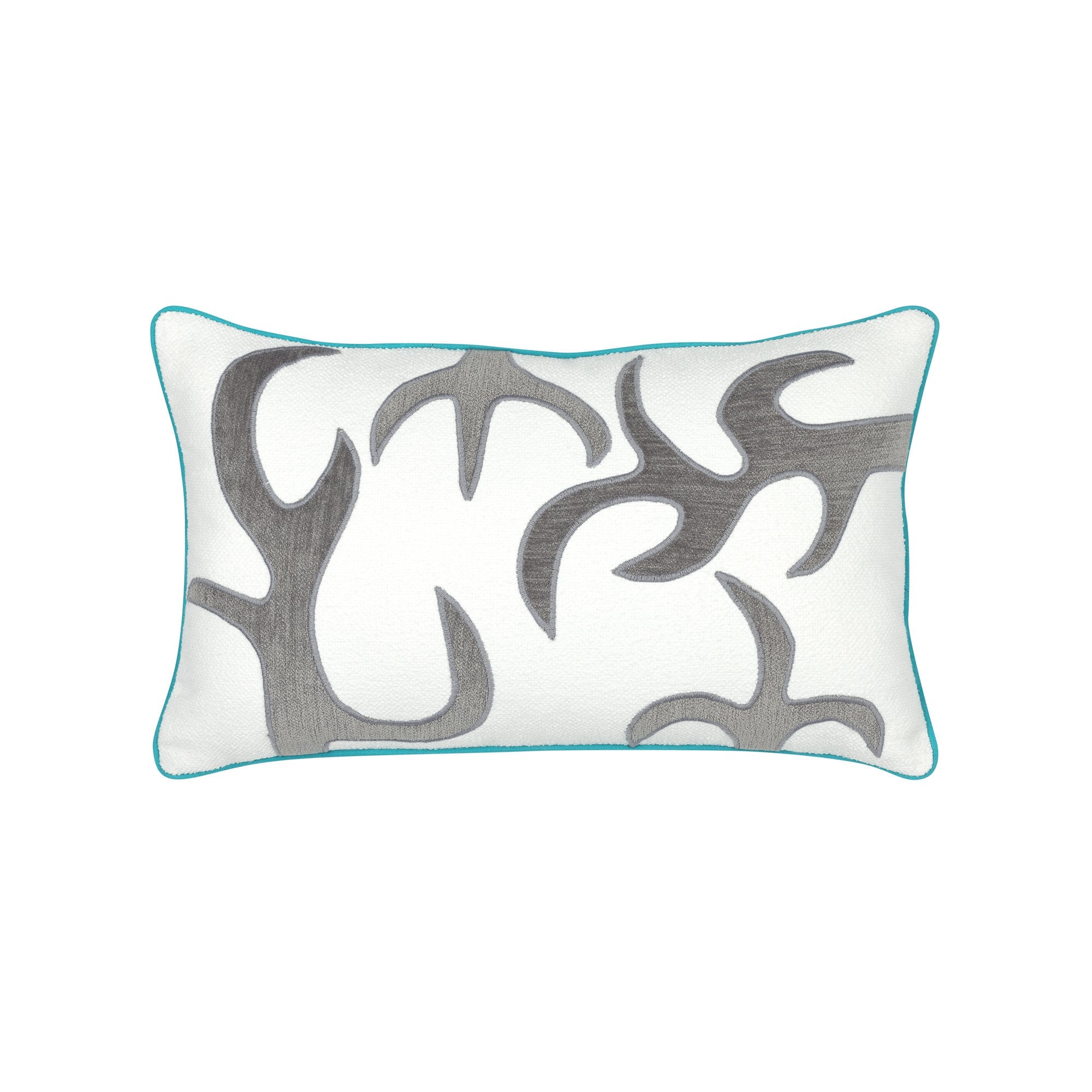 Gray and white western inspired pillow lumbar size for stylish indoor and outdoor decor by Elaine Smith