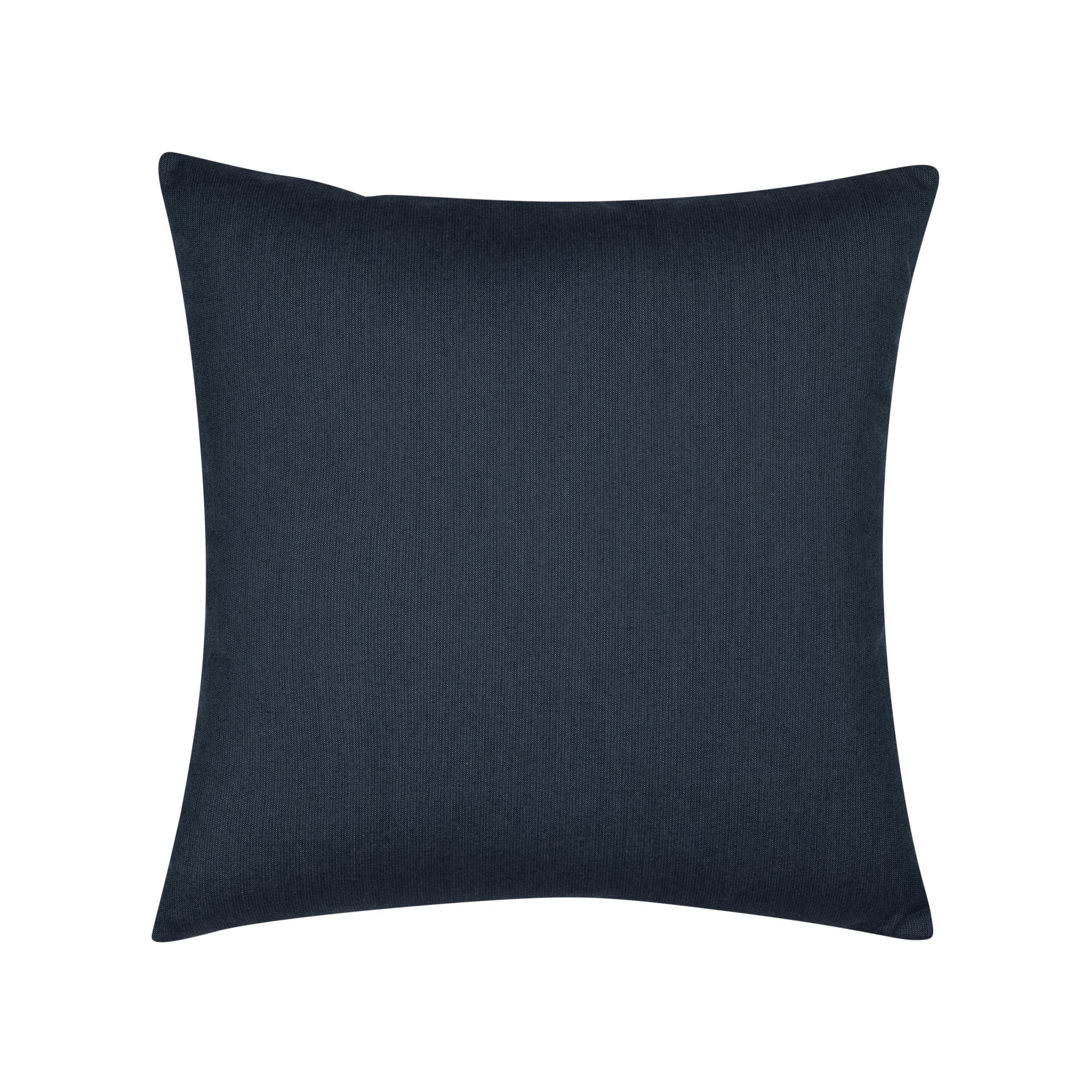 Back image of Blue and gray striped pillow square size for nautical indoor and outdoor decor