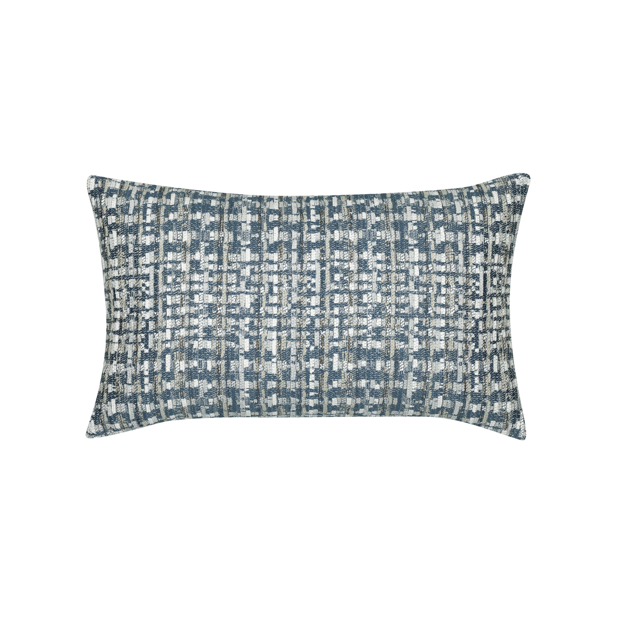 Blue textured outdoor pillow with subtle weave, square size for modern outdoor spaces