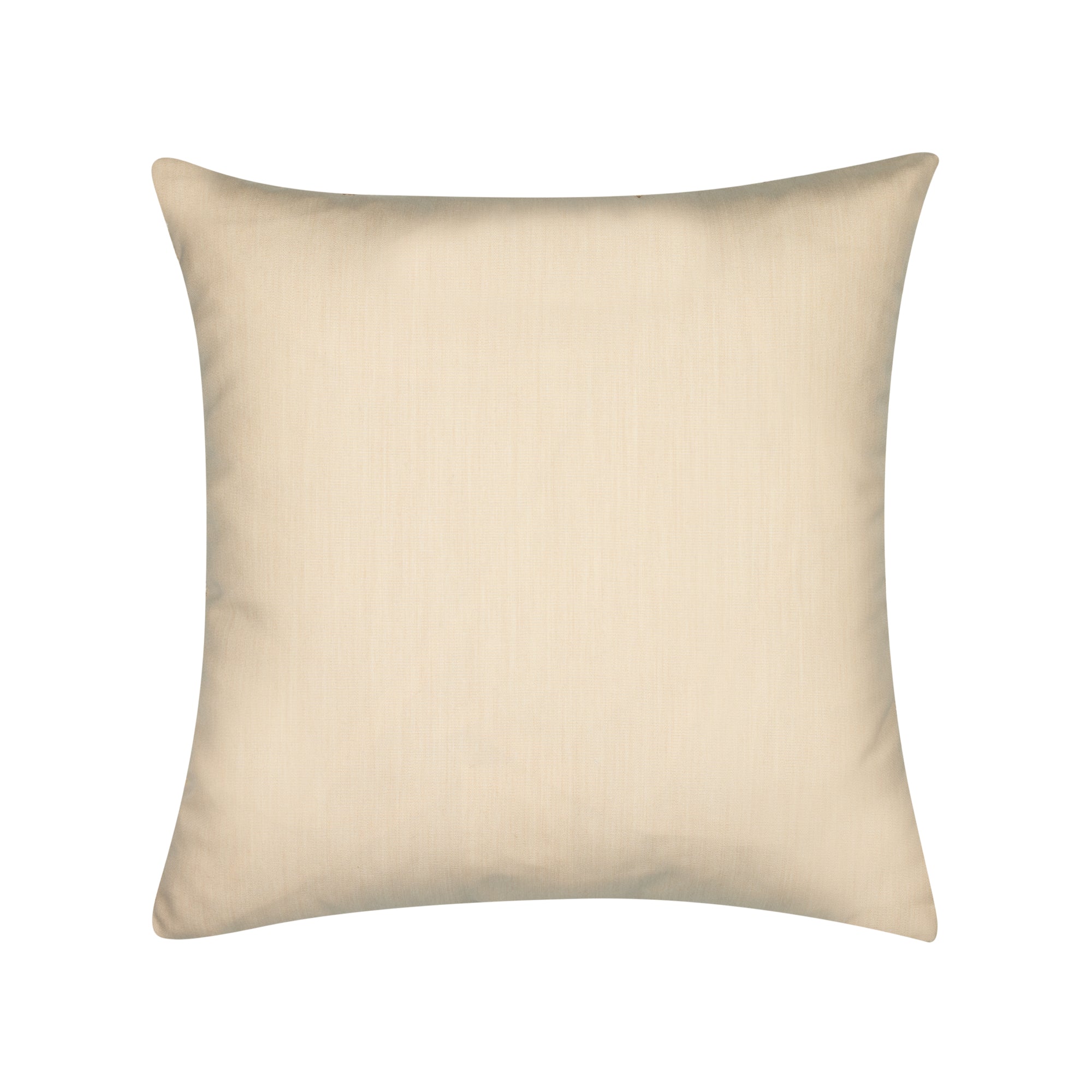 Back image of Natural outdoor pillow with woven texture square size for classic patio decor